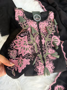 “BLUSH ON BLACK” Dola Silk Suit Set 💕✨ | KurtiSwag