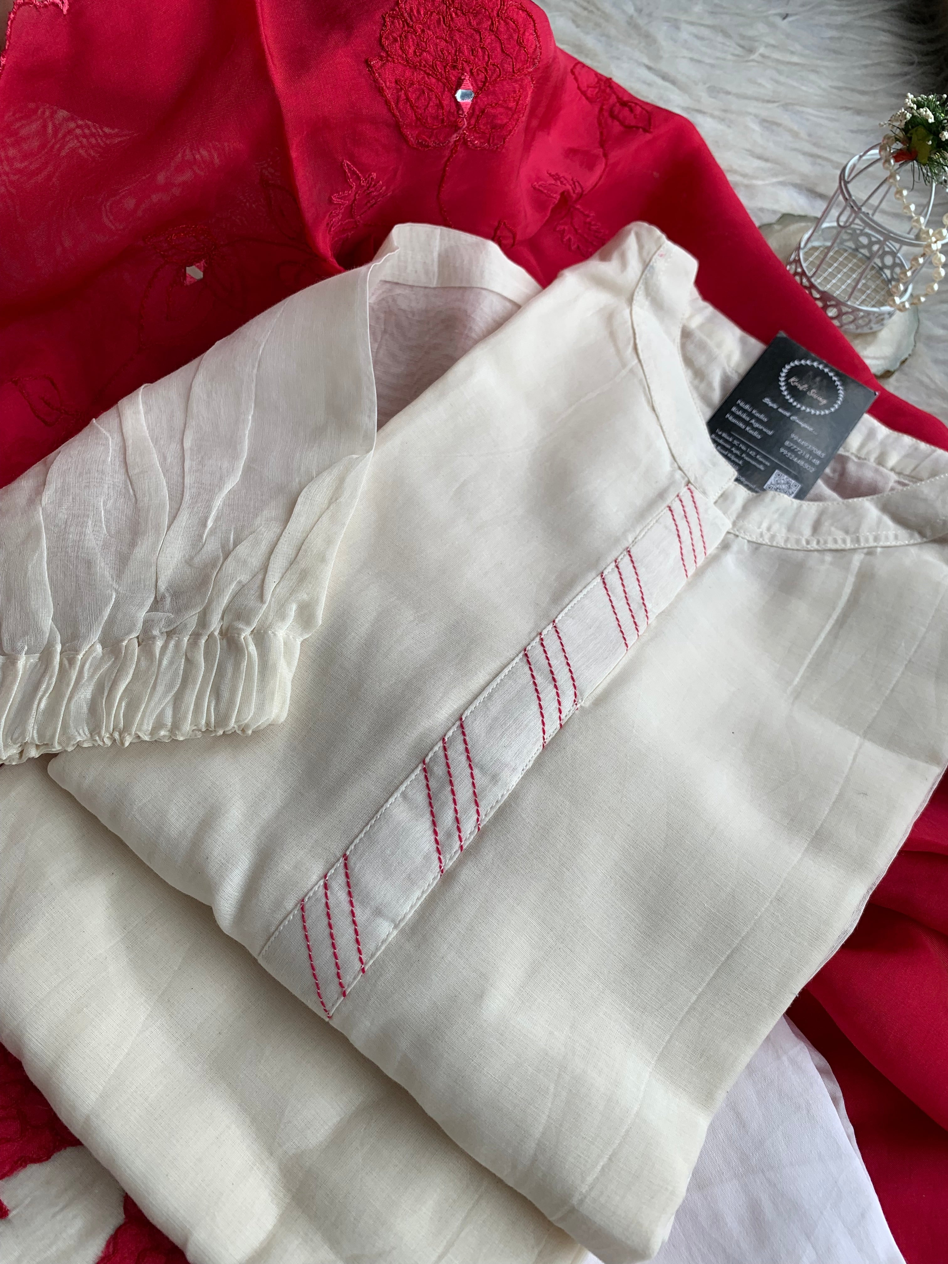 “MANASA” Mul Chanderi Applique Suit Set ✨♥️ | KurtiSwag