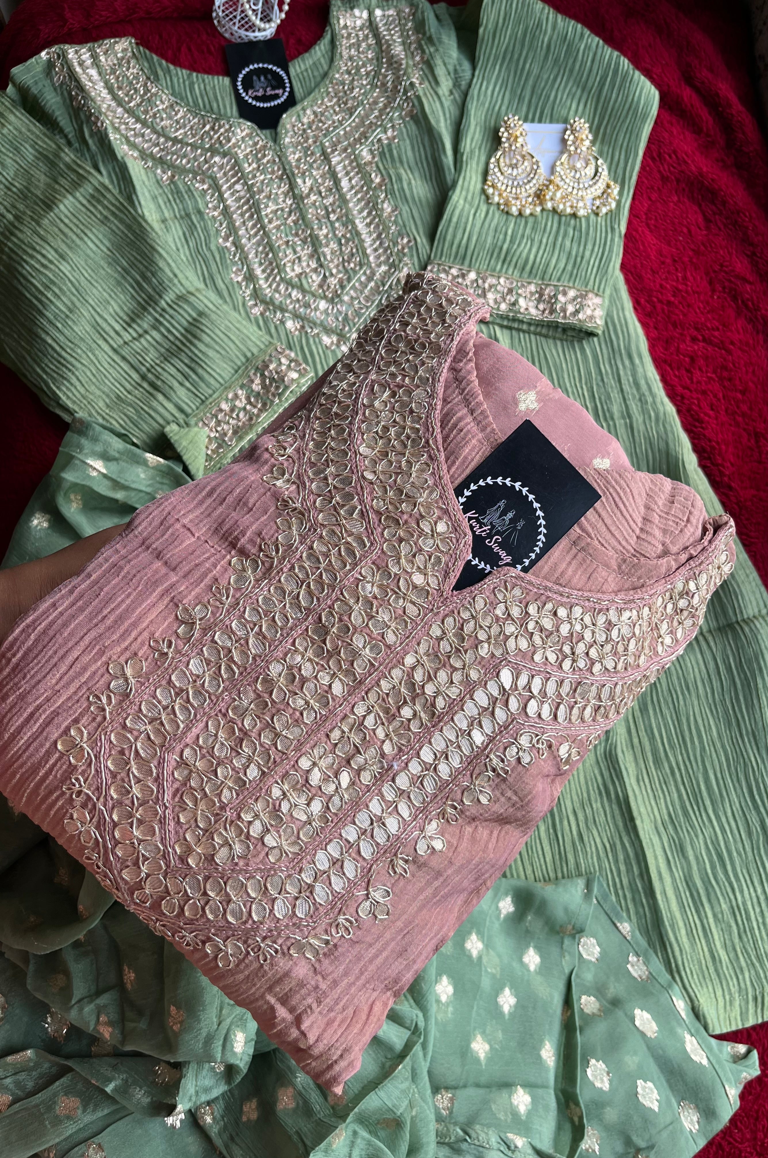 “CHITRA” Premium Crush Tissue Set ✨💕 | KurtiSwag