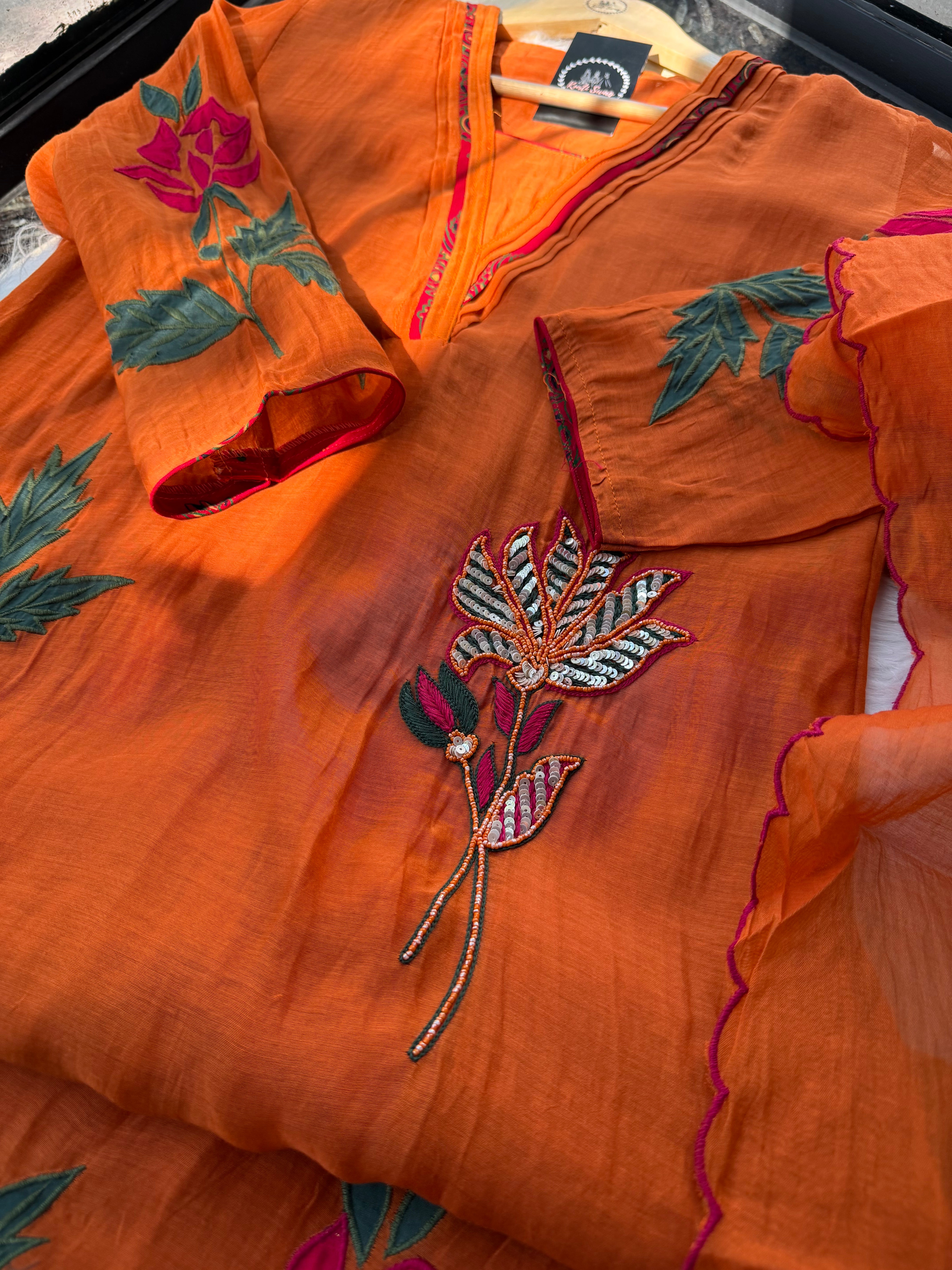 “ASHA” Premium Mul Chanderi Applique Suit Set ✨🧿 | KurtiSwag