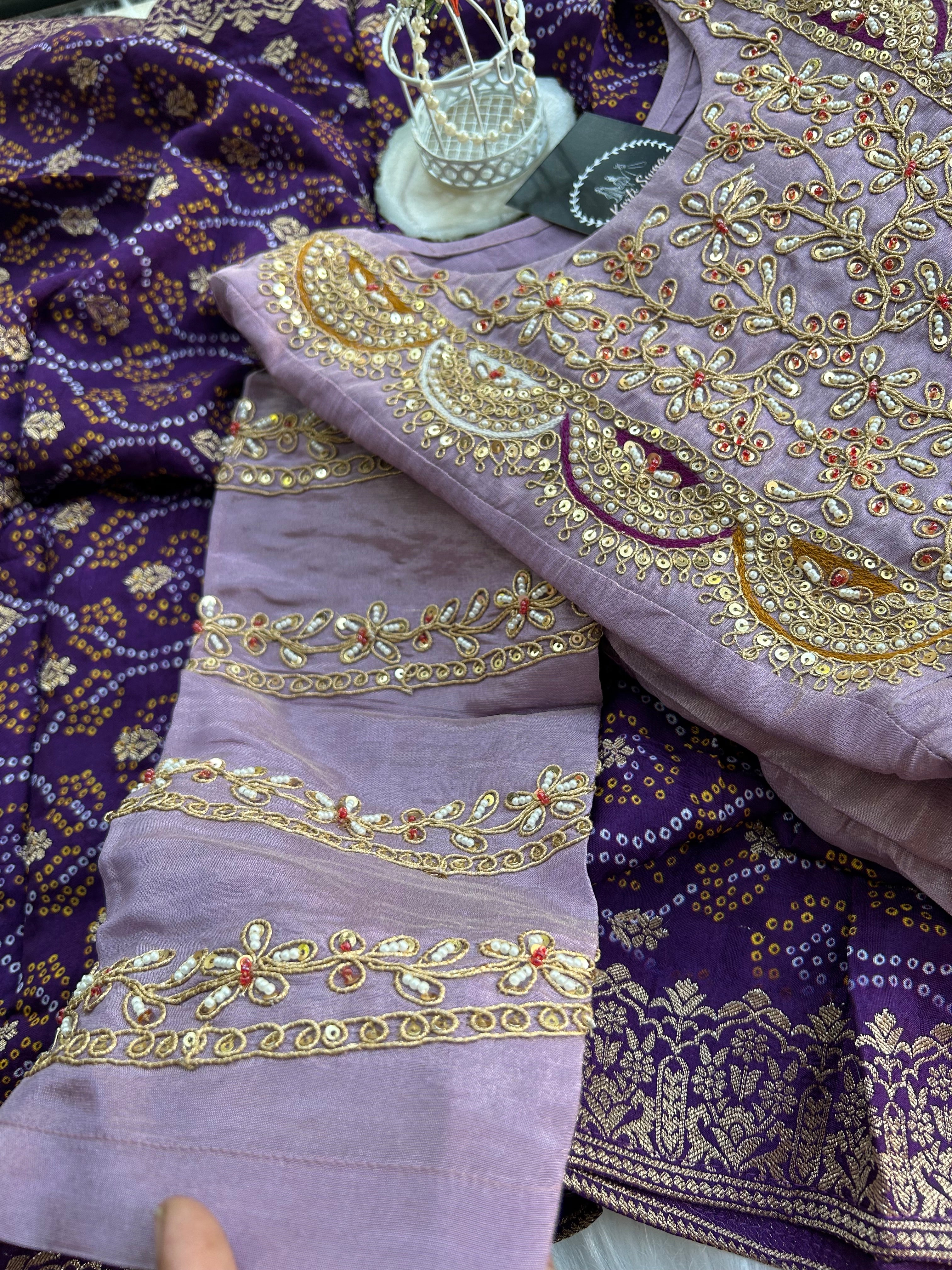 “SHAURYA” Tissue Silk Set with Bandhni dupatta ✨♥️ | KurtiSwag