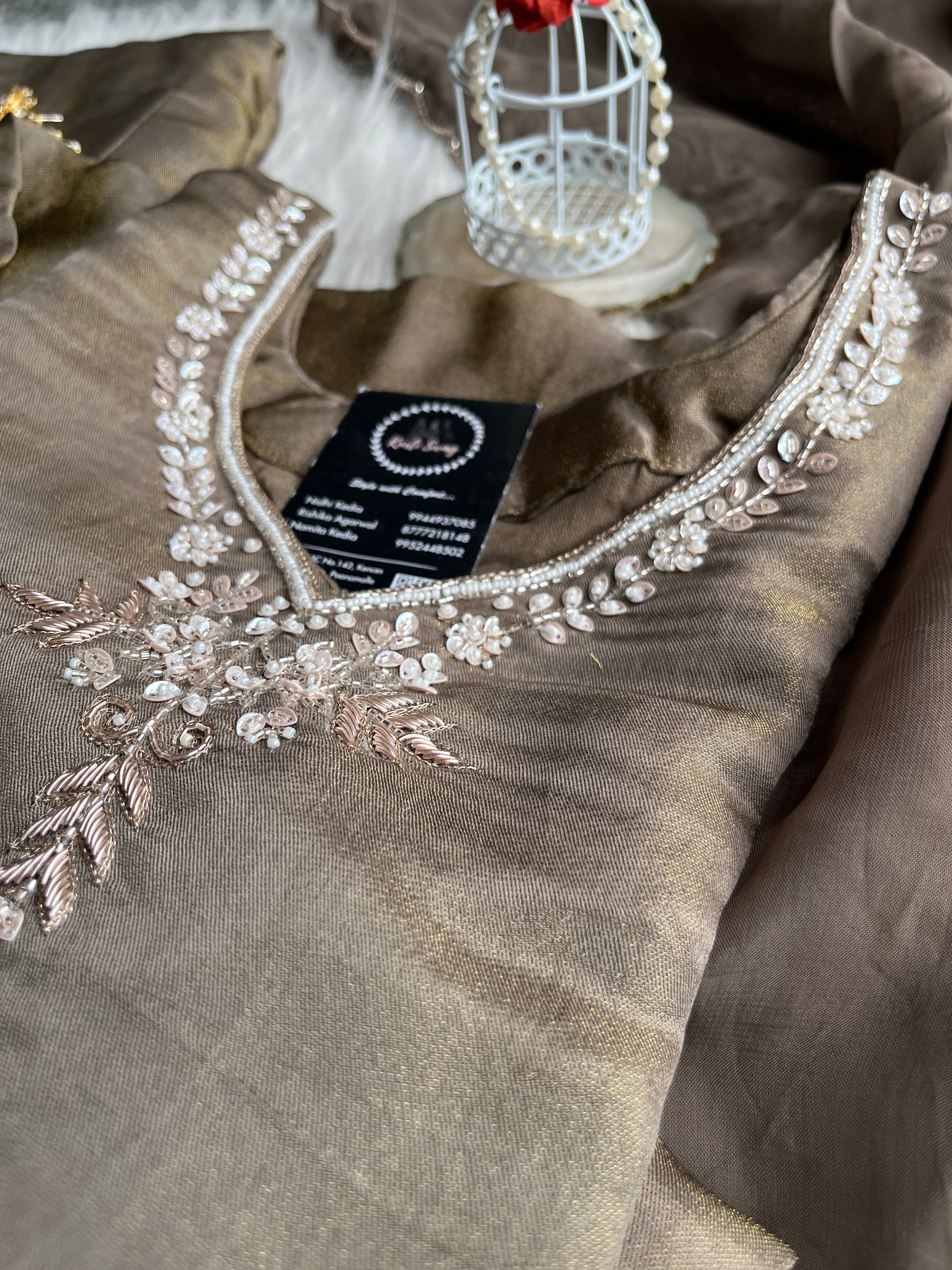 “RISHITA” Premium Tissue Silk Handwork Suit ✨ | KurtiSwag
