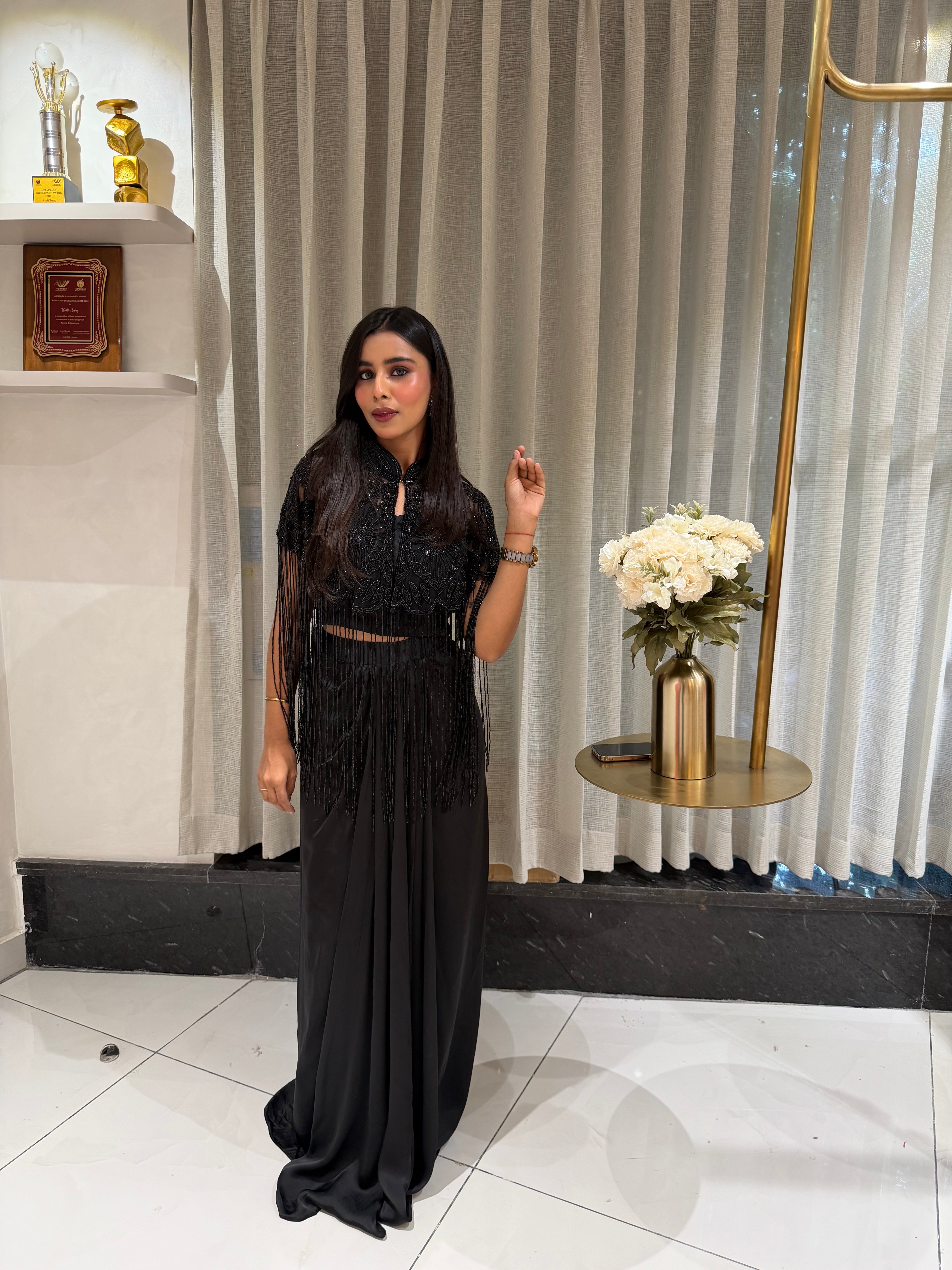 “RYSA” Black Indowestern Cocktail Outfit ✨ | KurtiSwag