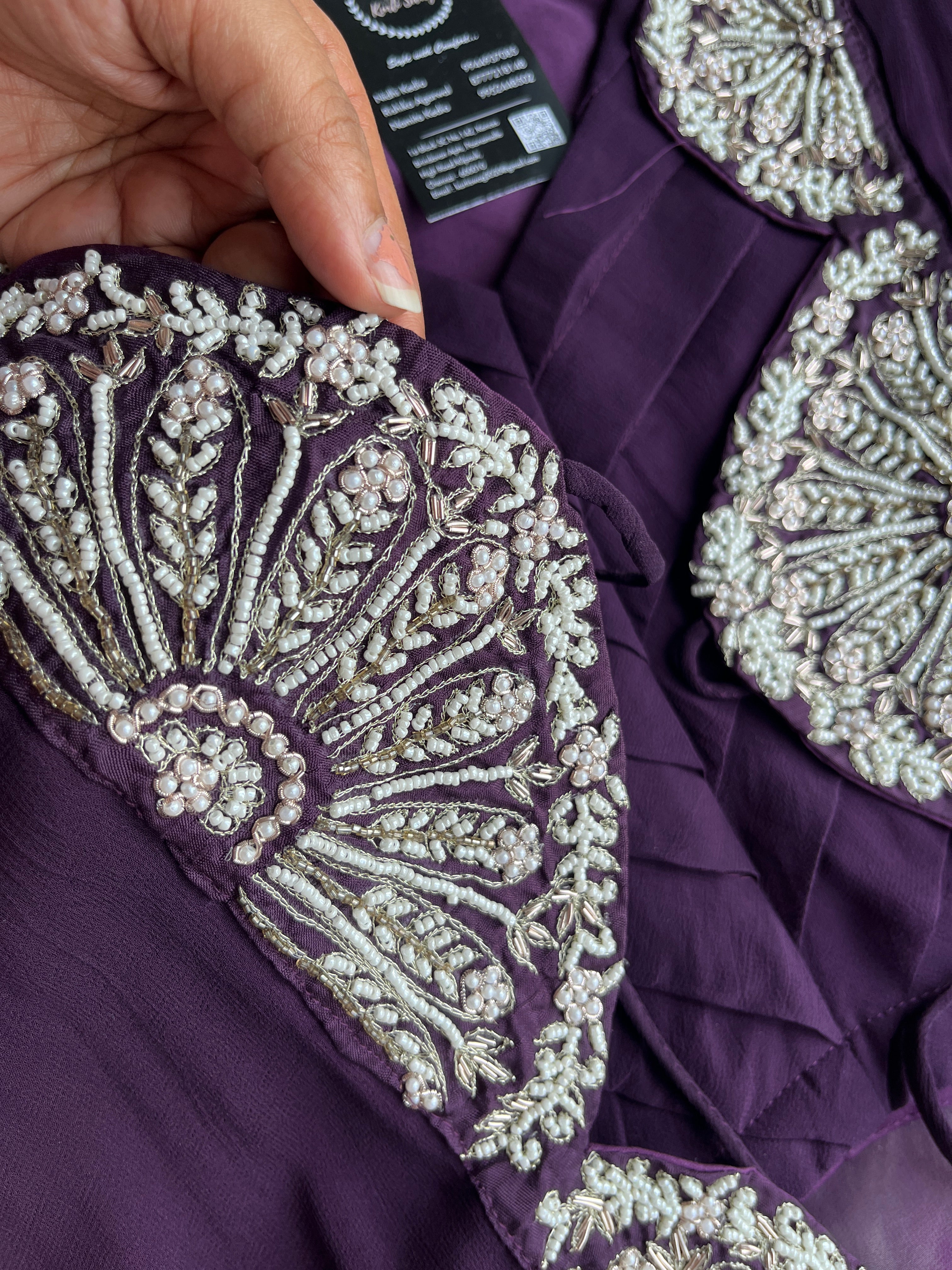 “ALKA” Georgette Indowestern Dress With Handworked Cape ✨ | KurtiSwag