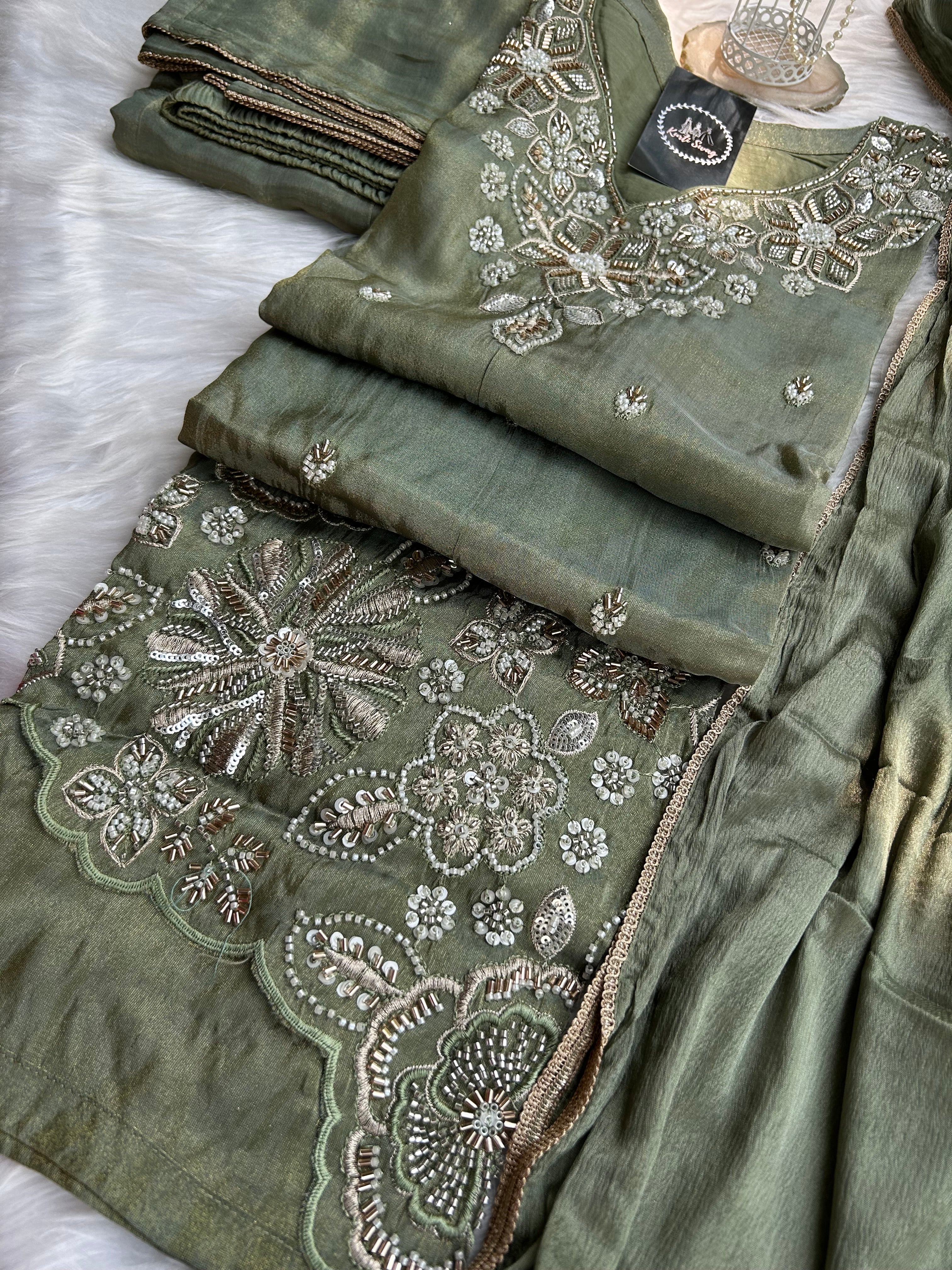 “AFREEN” Tissue Silk Divider Set 💕✨ | KurtiSwag