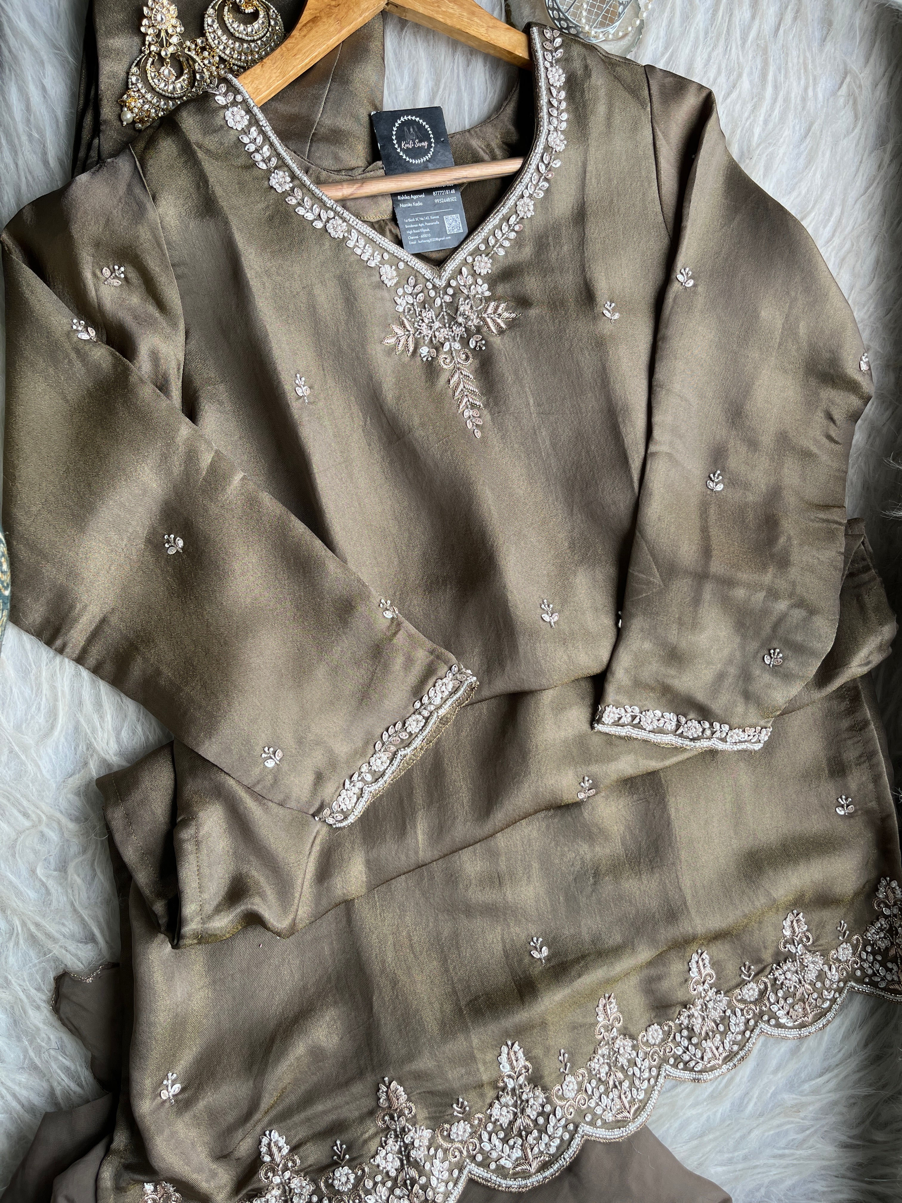 “RISHITA” Premium Tissue Silk Handwork Suit ✨ | KurtiSwag