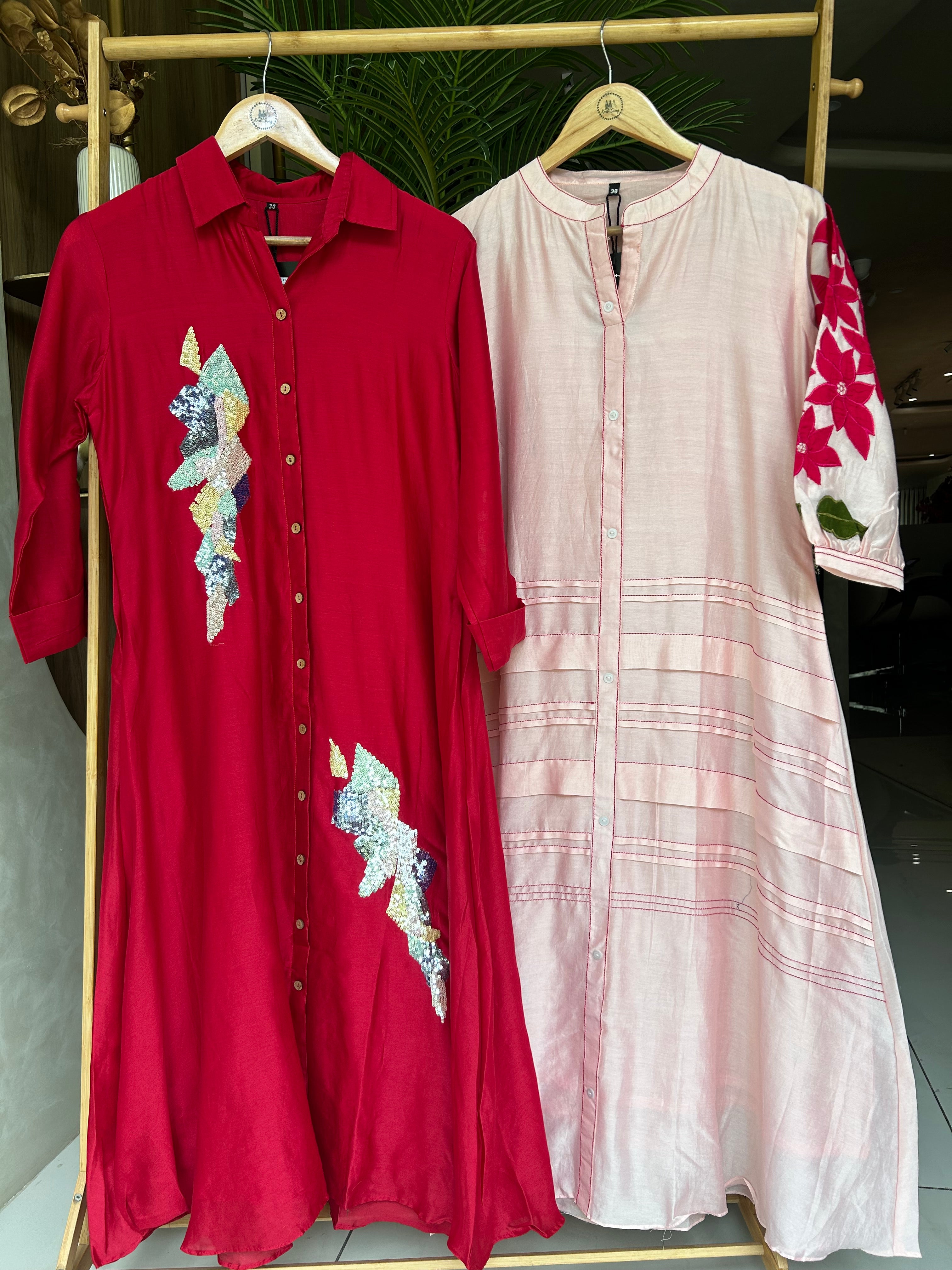 “ALEXA” Premium Chanderi Dress ❤️ | KurtiSwag