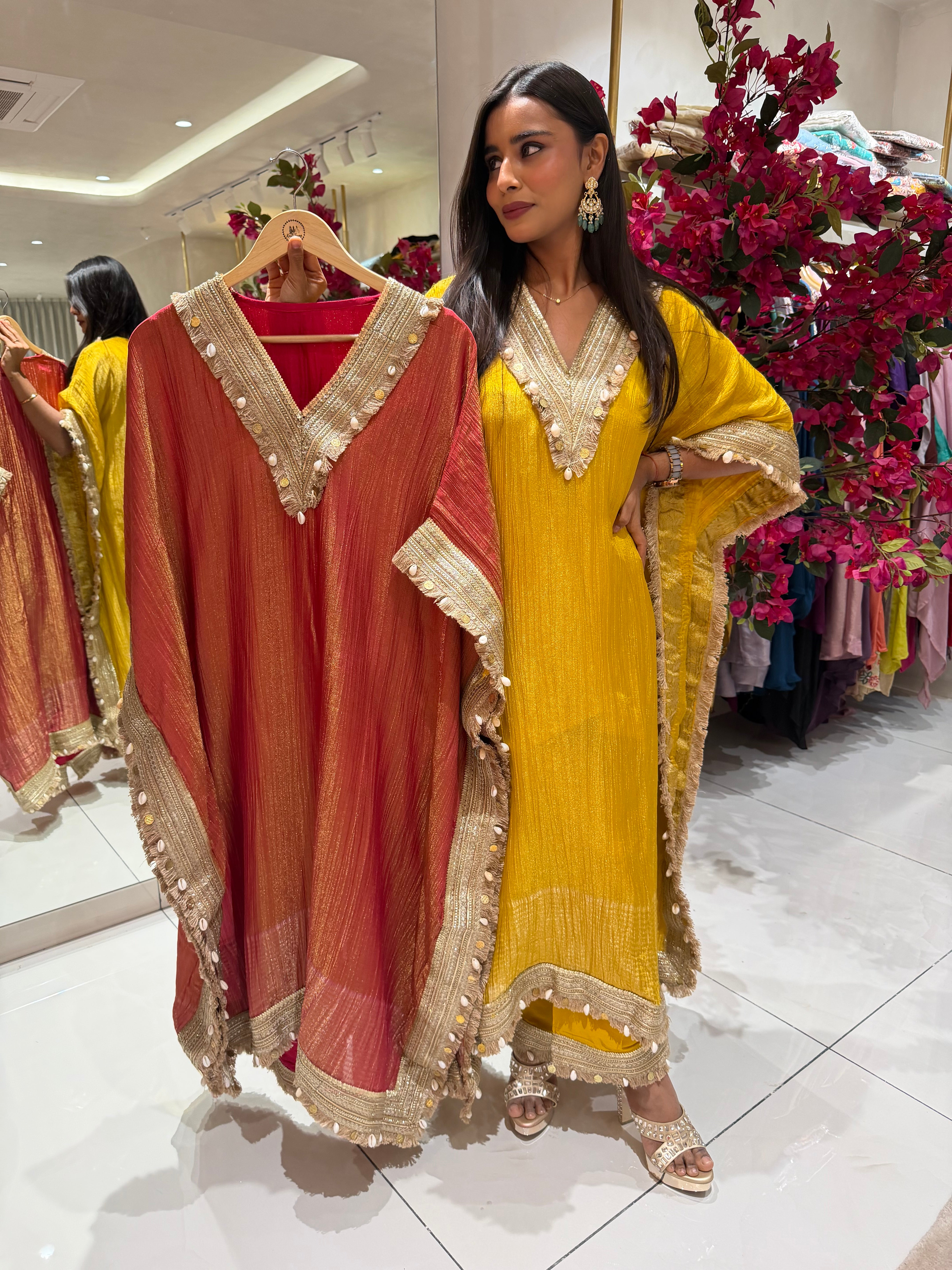 “IDHIRA” Crush tissue Kaftan Set ✨♥️ | KurtiSwag