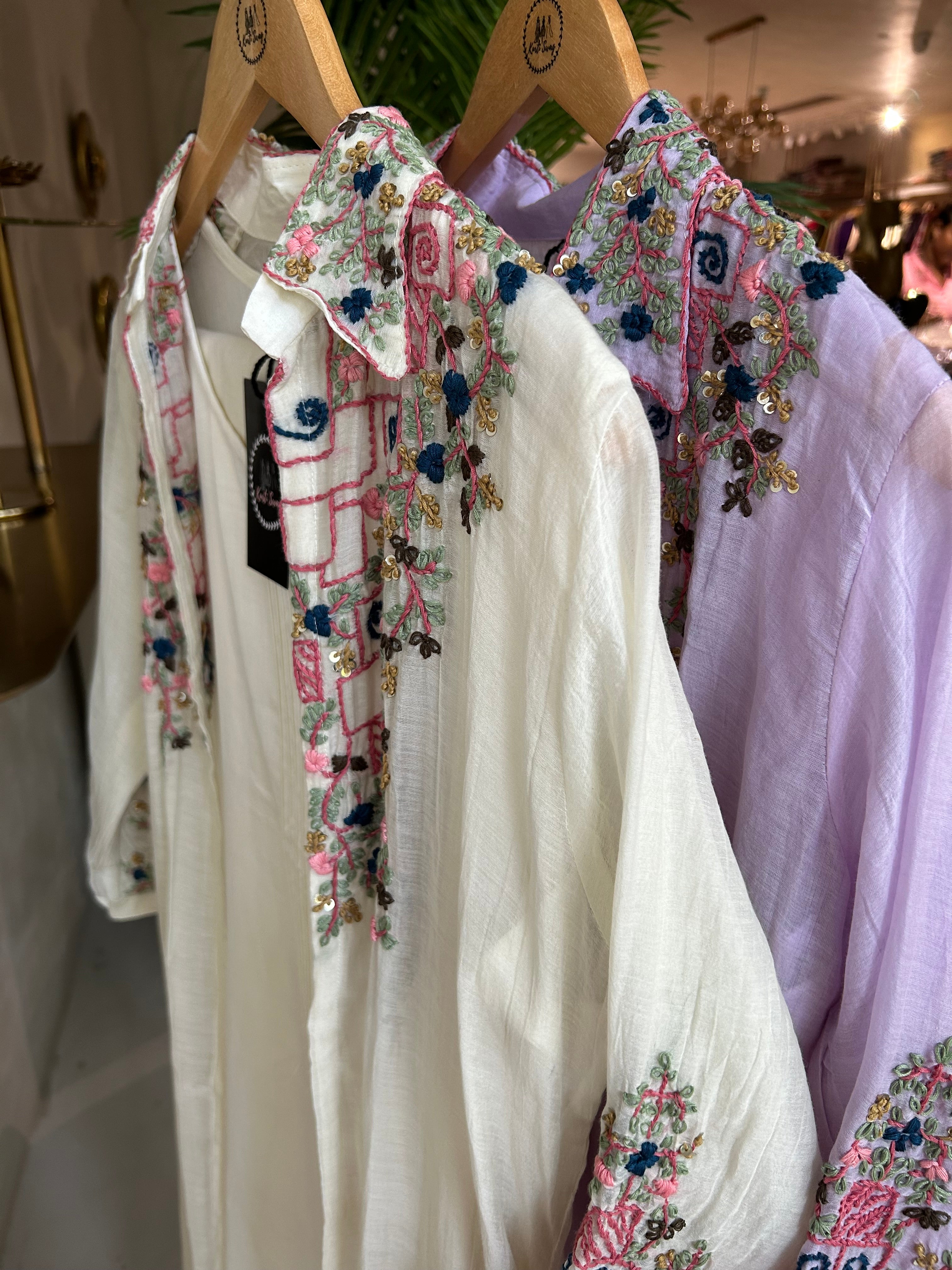 “SAARA” Mul Chanderi Suit Set With Overcoat  ✨💕 | KurtiSwag