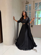 “MIDNIGHT MUSE” Black Lehenga Set ✨ | KurtiSwag