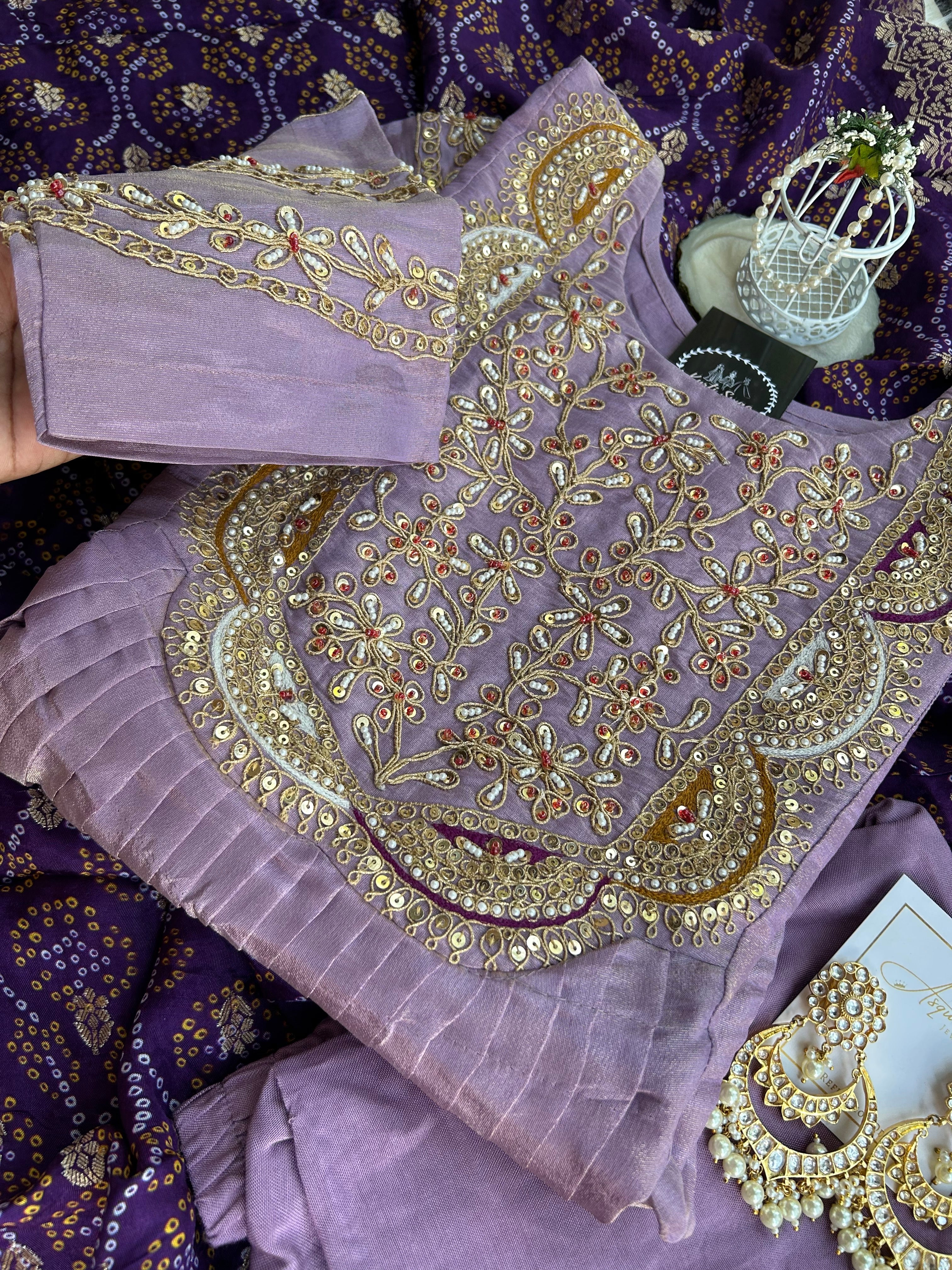 “SHAURYA” Tissue Silk Set with Bandhni dupatta ✨♥️ | KurtiSwag