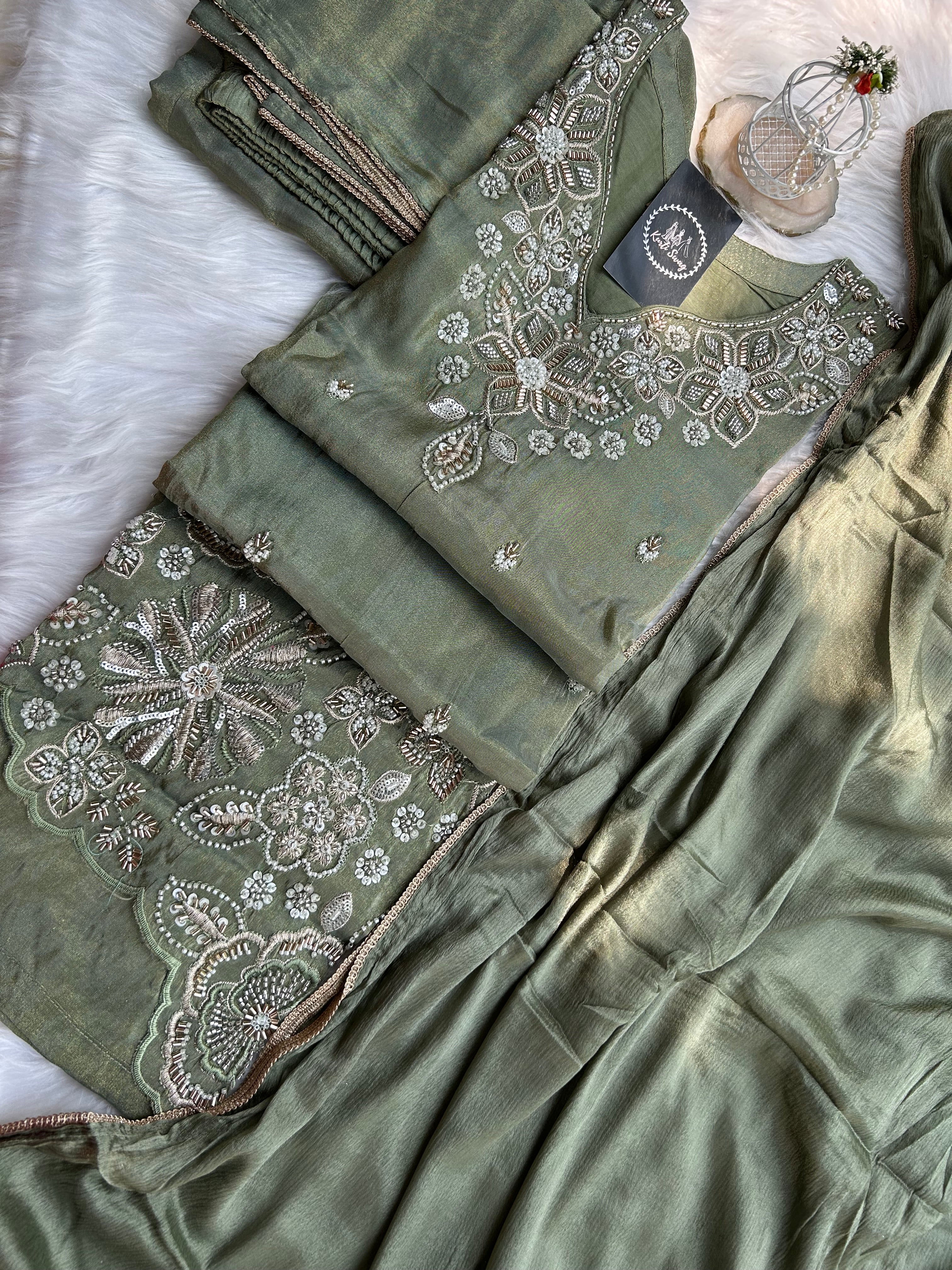“AFREEN” Tissue Silk Divider Set 💕✨ | KurtiSwag