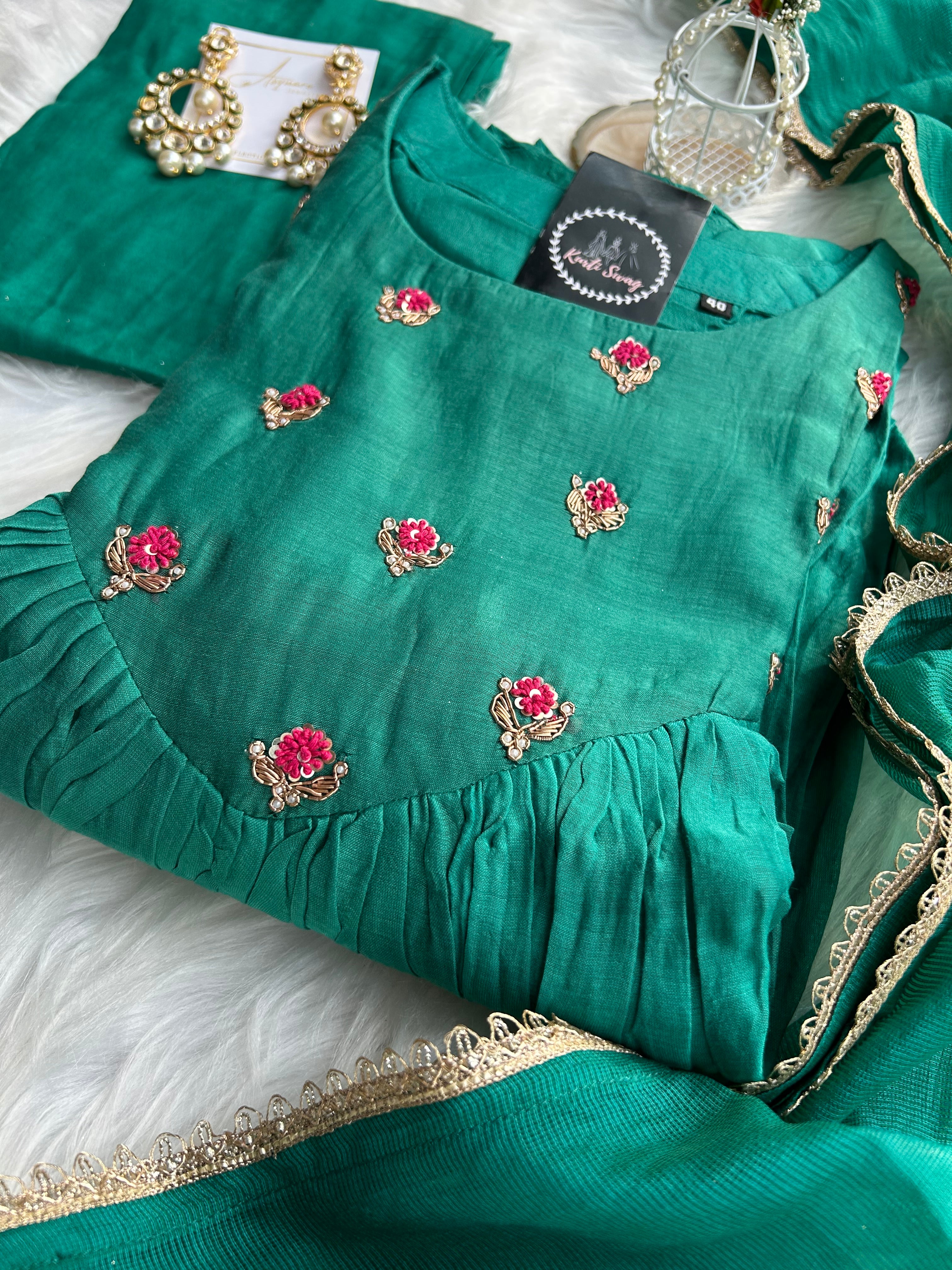 “AARINI”Premium Mul Chanderi Suit Set ✨❤️ | KurtiSwag