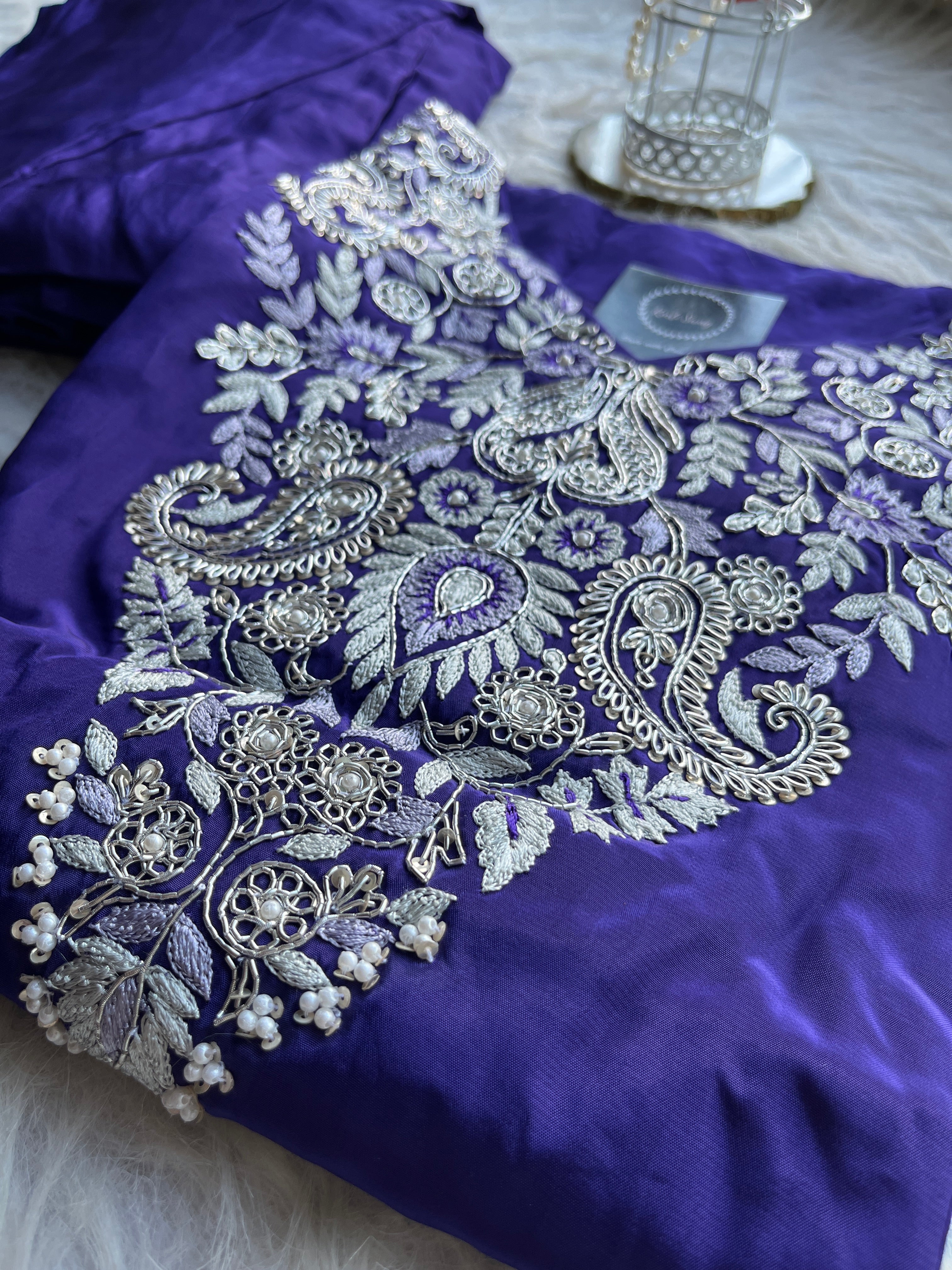 “SANA” Purple Indo Western Kaftan & Drape Skirt ✨🧿 | KurtiSwag