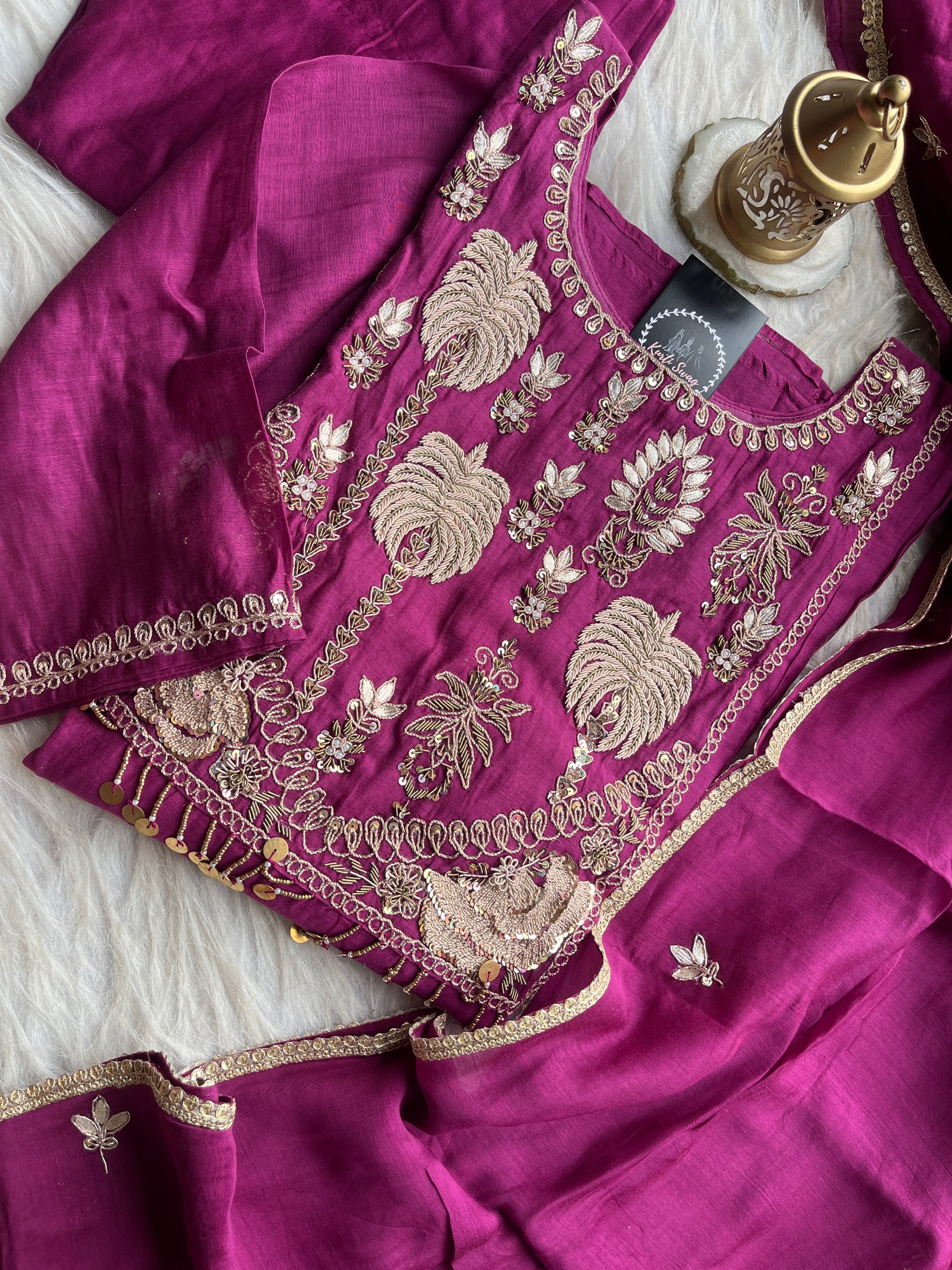 “ANURADHA” Festive Suit Set In Mul Chanderi ✨💕 | KurtiSwag