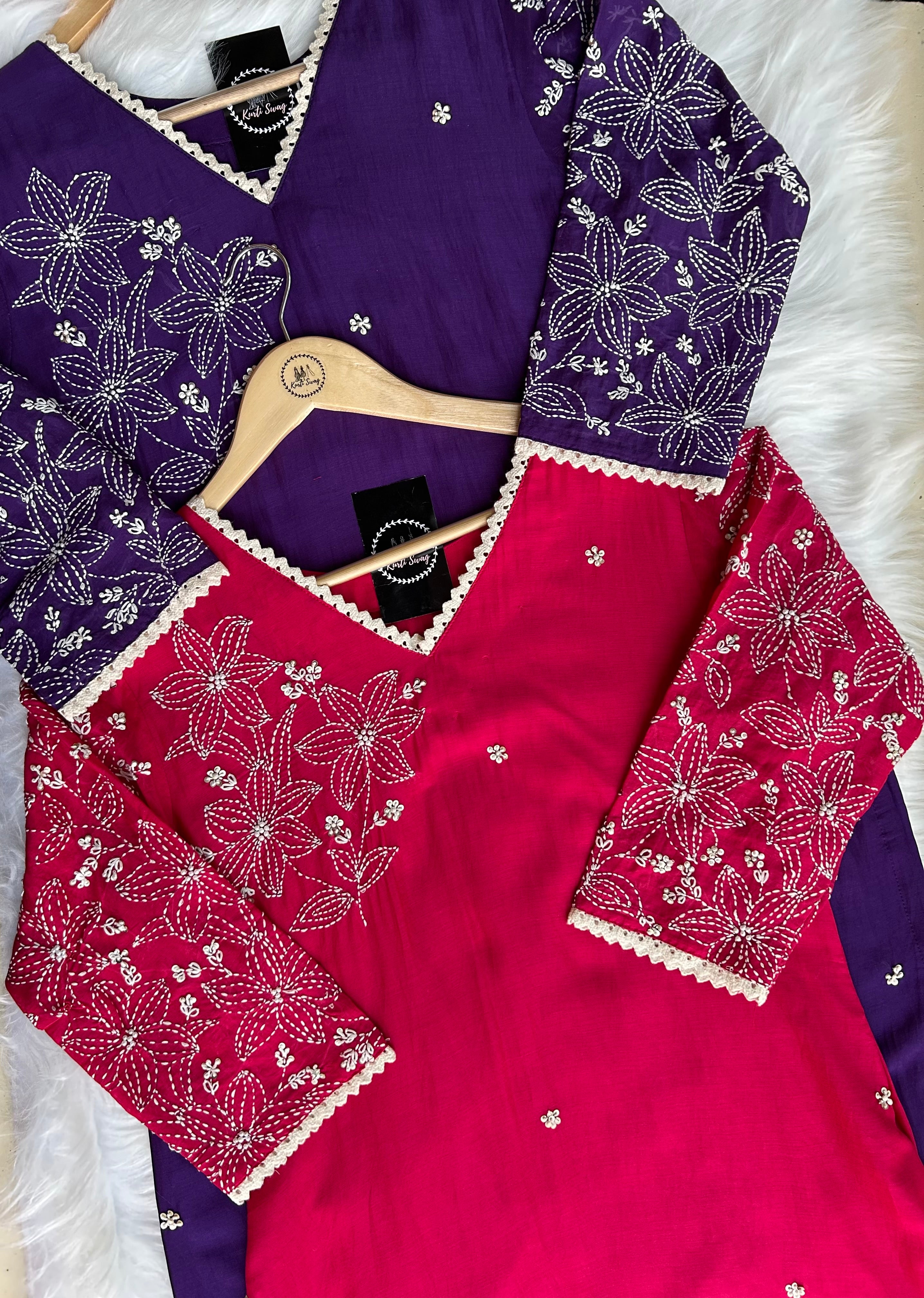 “AADYA” Premium Dola Silk Thread Embroidered Suit Set ✨♥️ | KurtiSwag