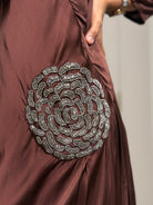 “ROSES” Indowestern Dress In Brown ✨ | KurtiSwag