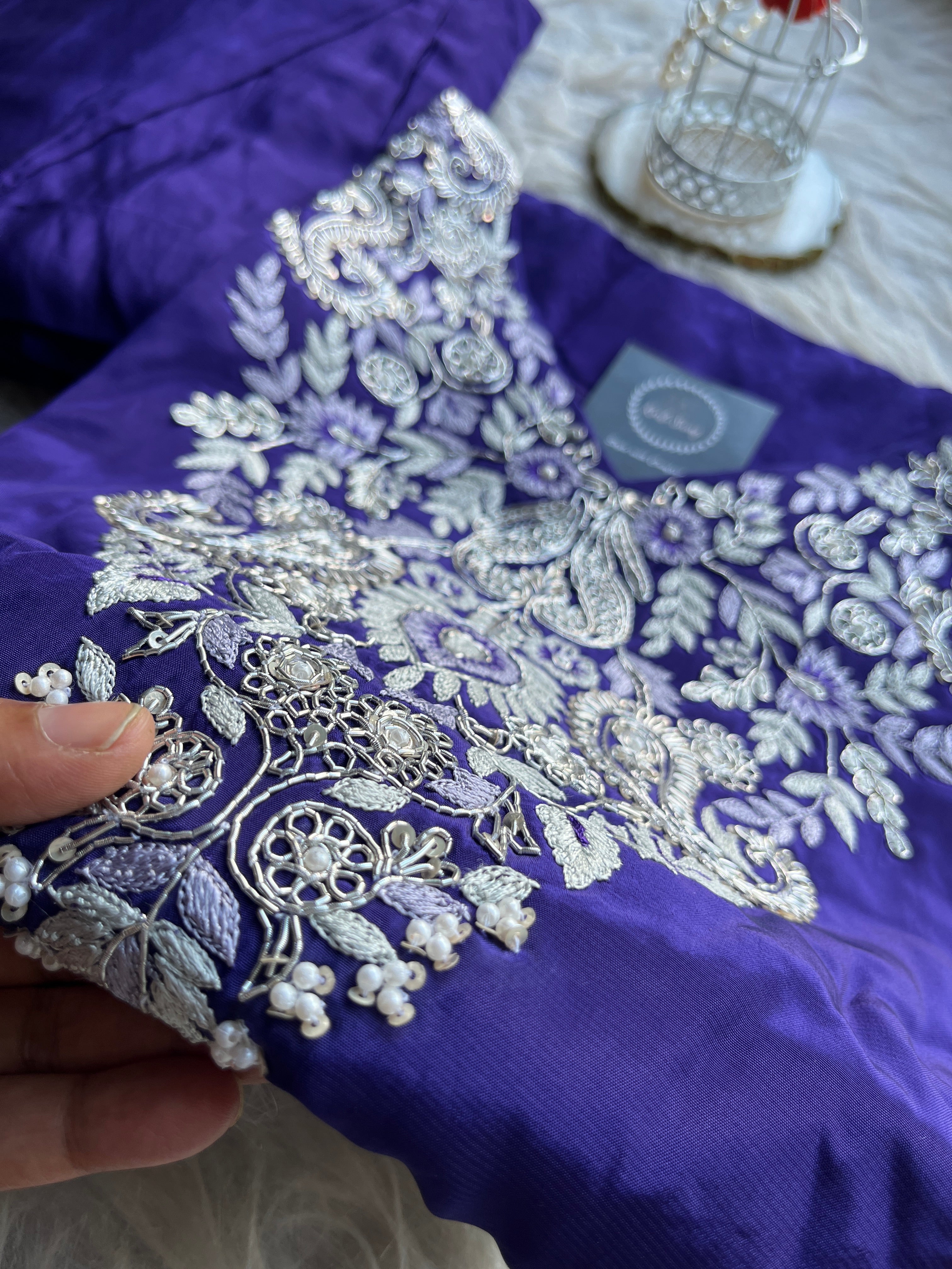 “SANA” Purple Indo Western Kaftan & Drape Skirt ✨🧿 | KurtiSwag