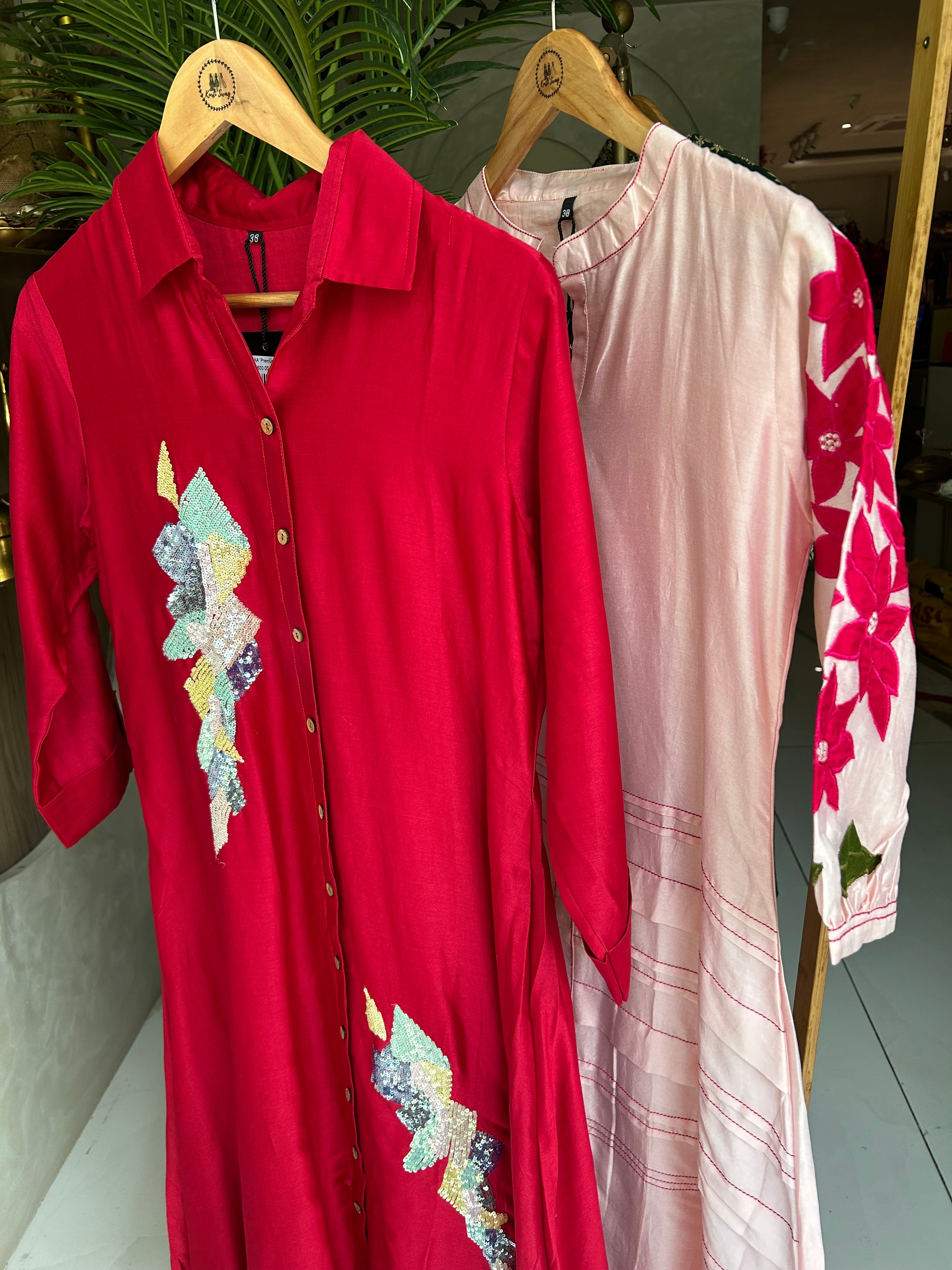 “ALEXA” Premium Chanderi Dress ❤️ | KurtiSwag