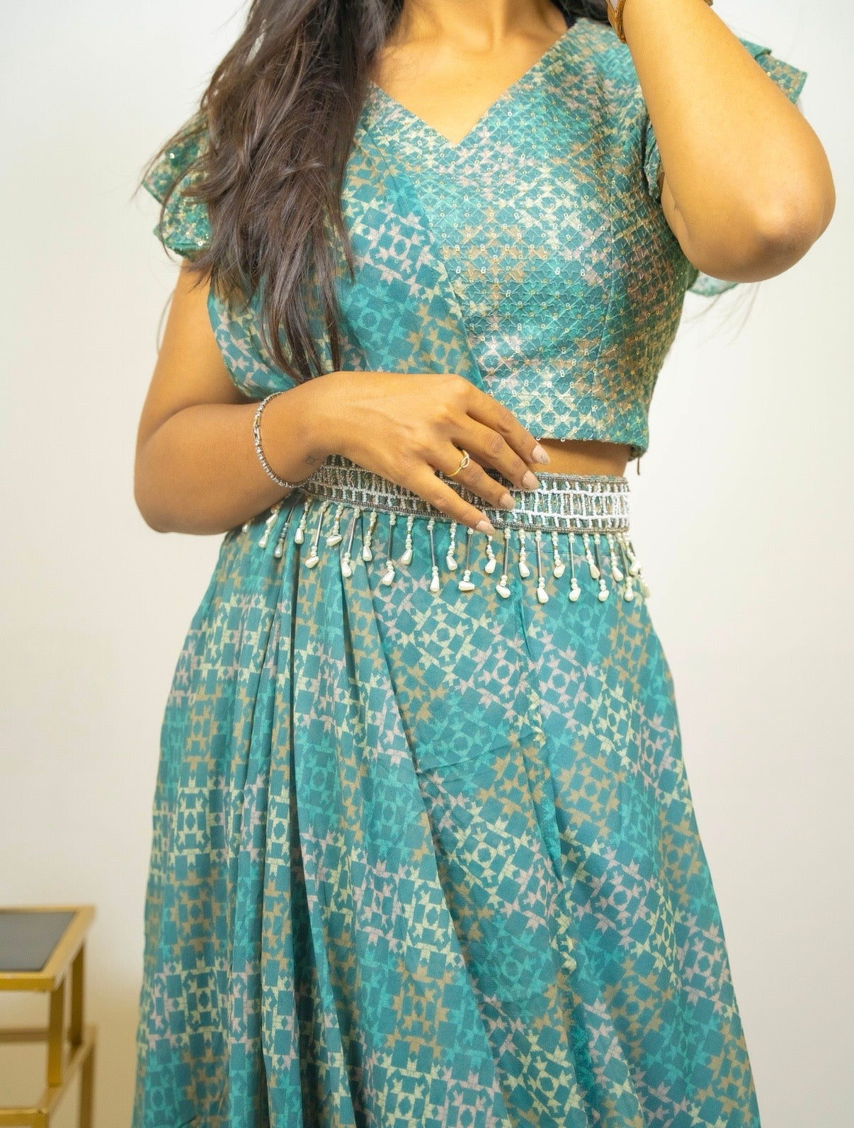 “KIA” Indo Western Drape Saree With Belt ✨💕 | KurtiSwag