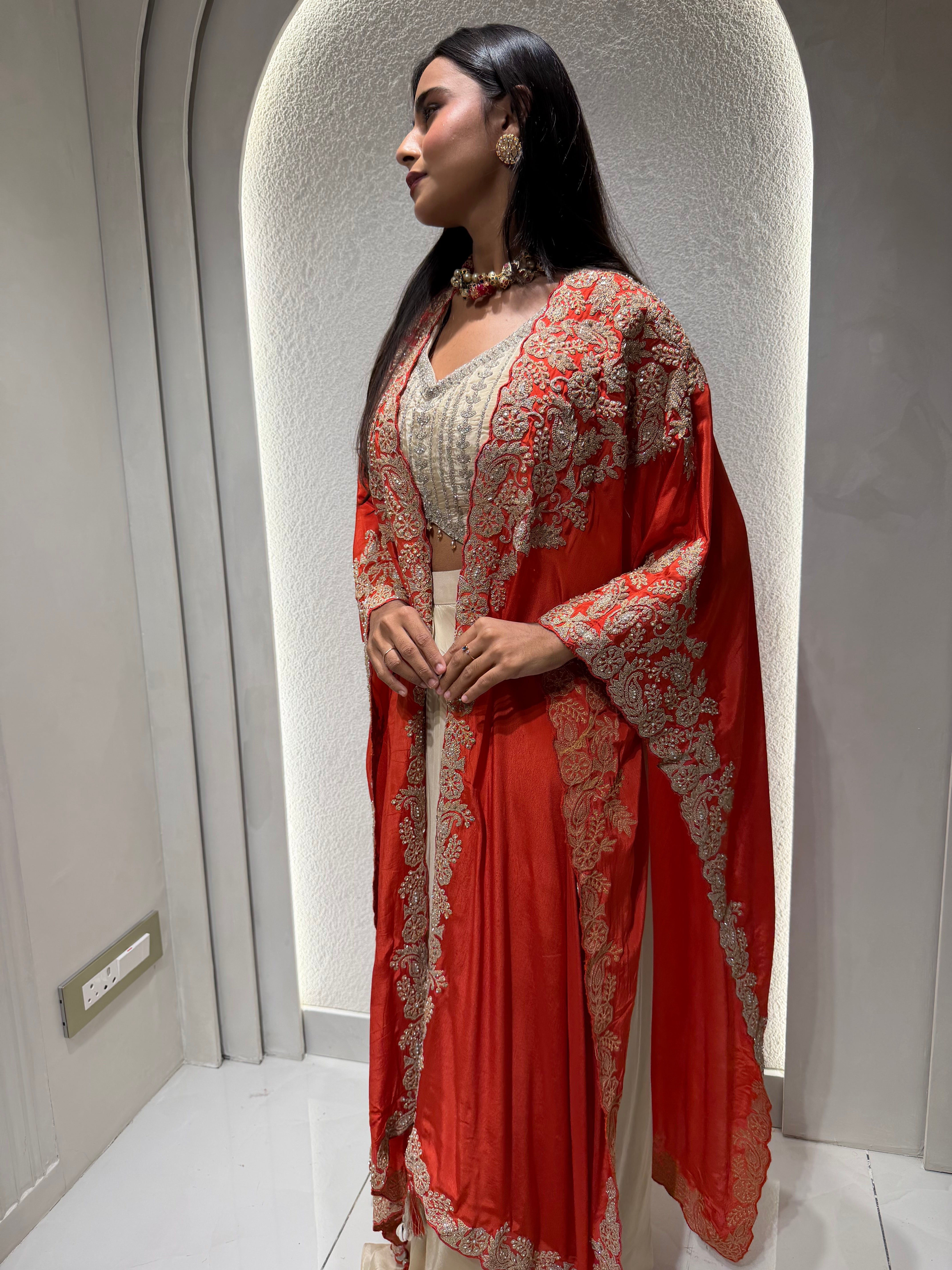 “KIMDARSHAN” Indo Western Drape Skirt Set ✨♥️ | KurtiSwag