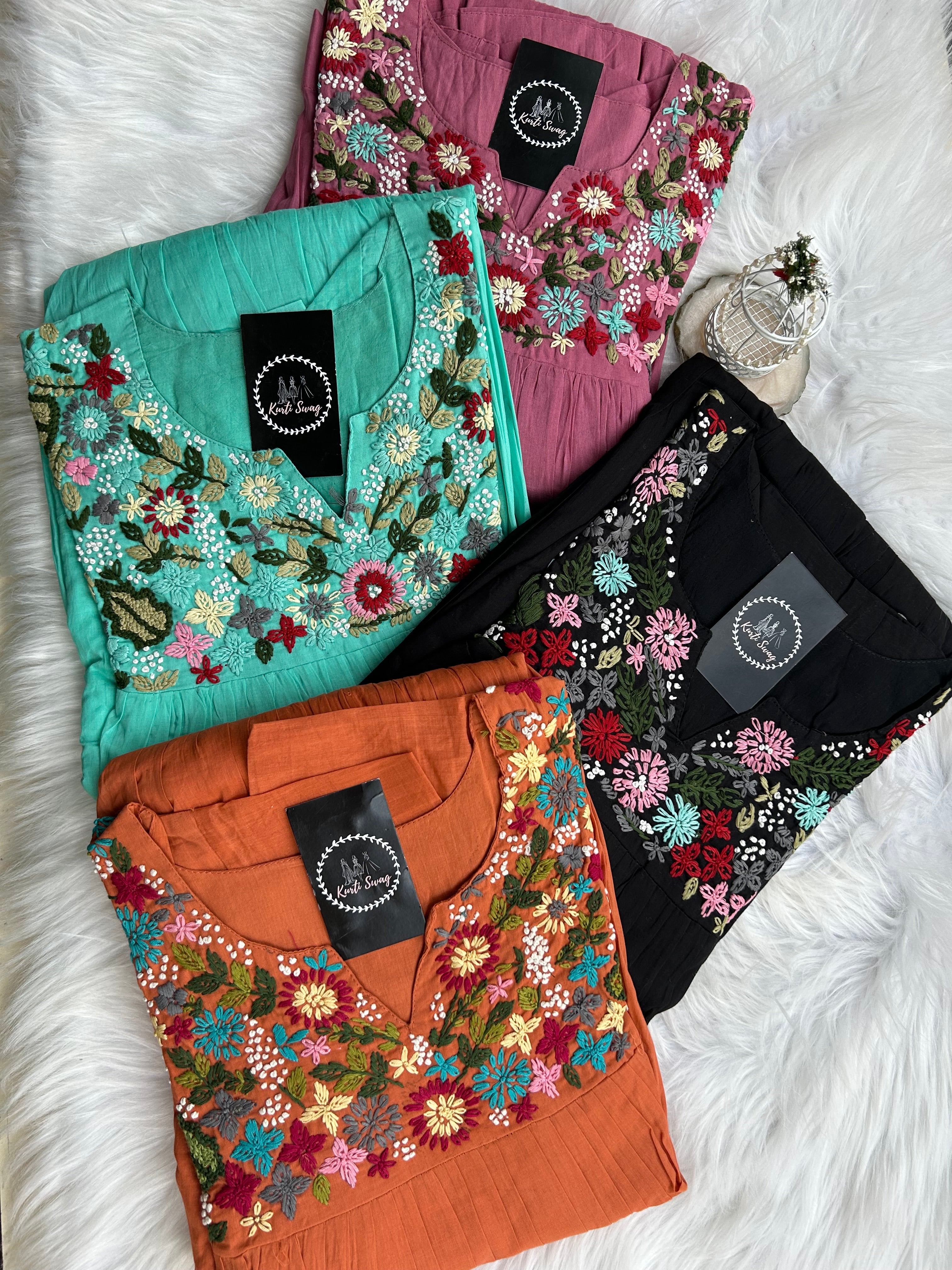 “COLOR SPLASH” Summer Mul Cotton Embroidered Tunics ✨💕 | KurtiSwag
