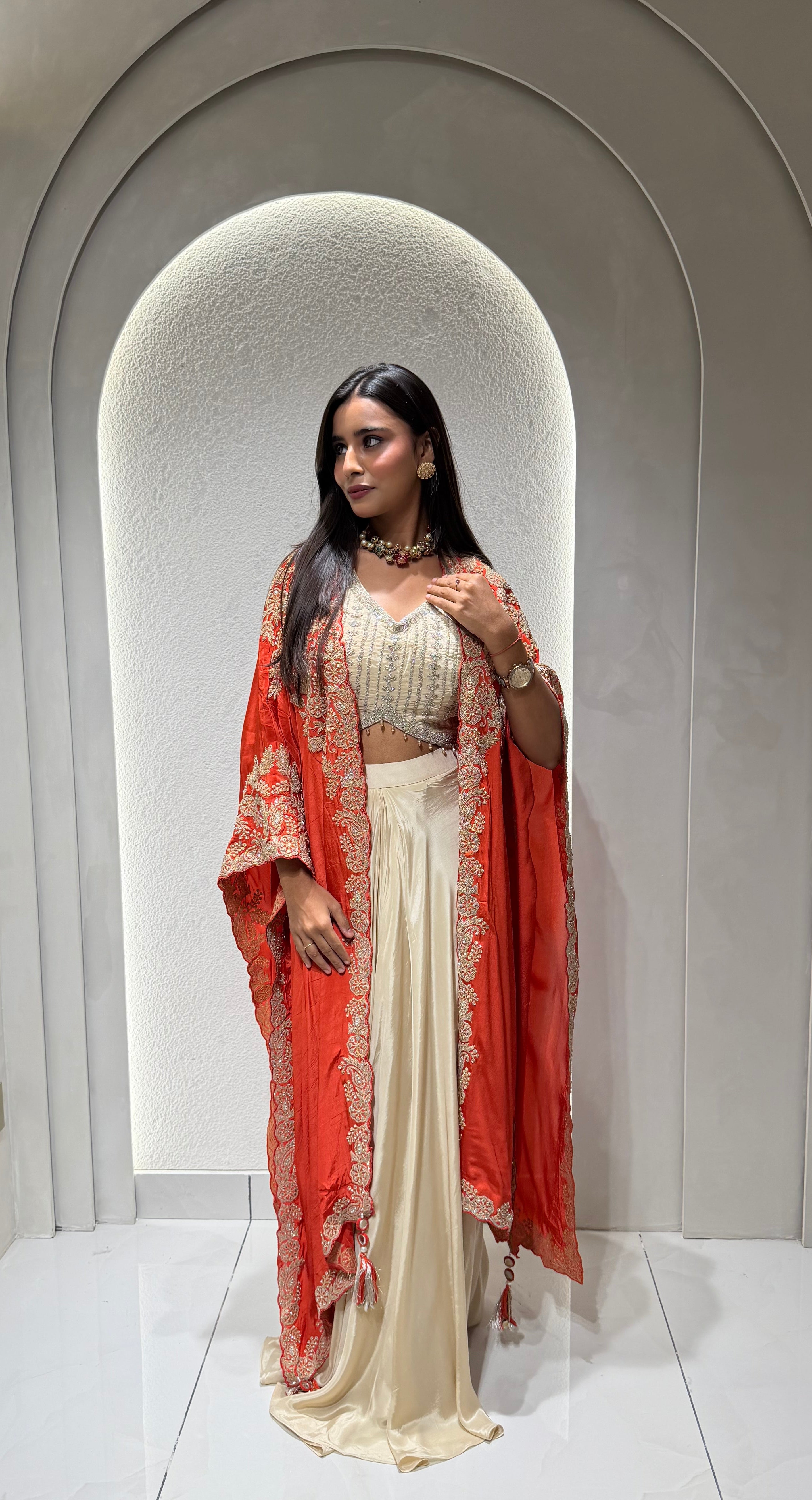 “KIMDARSHAN” Indo Western Drape Skirt Set ✨♥️ | KurtiSwag