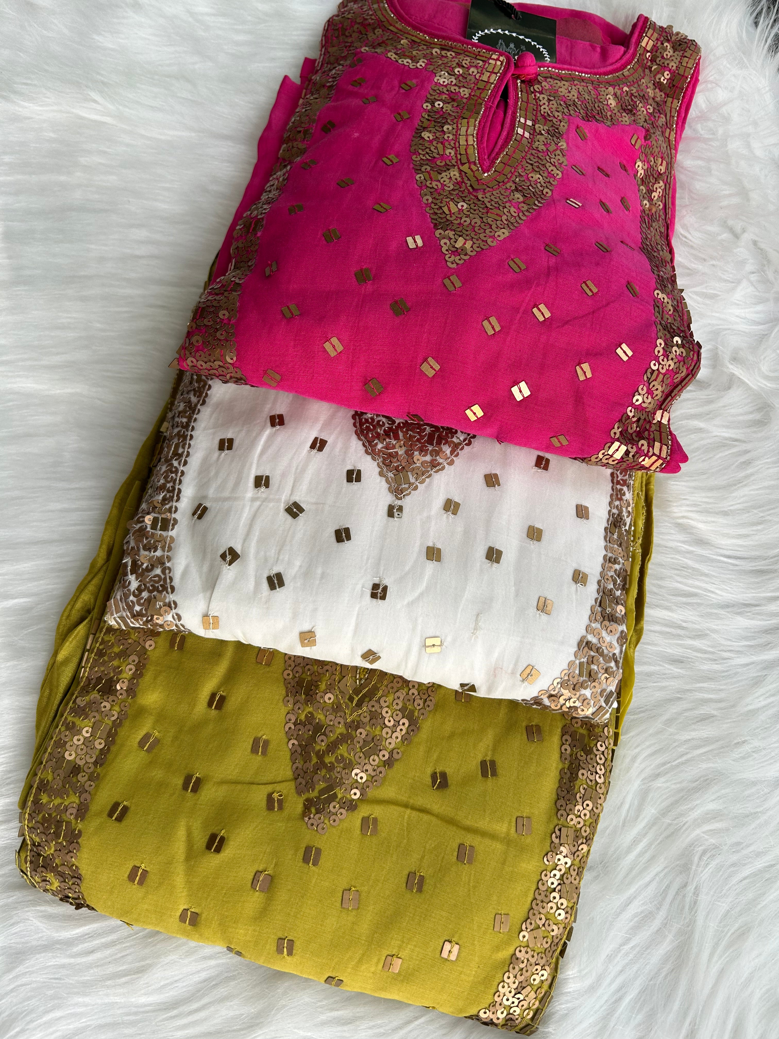 “ROSHNI” Mul Chanderi Sequence Embellished Suit Set ✨💕 | KurtiSwag