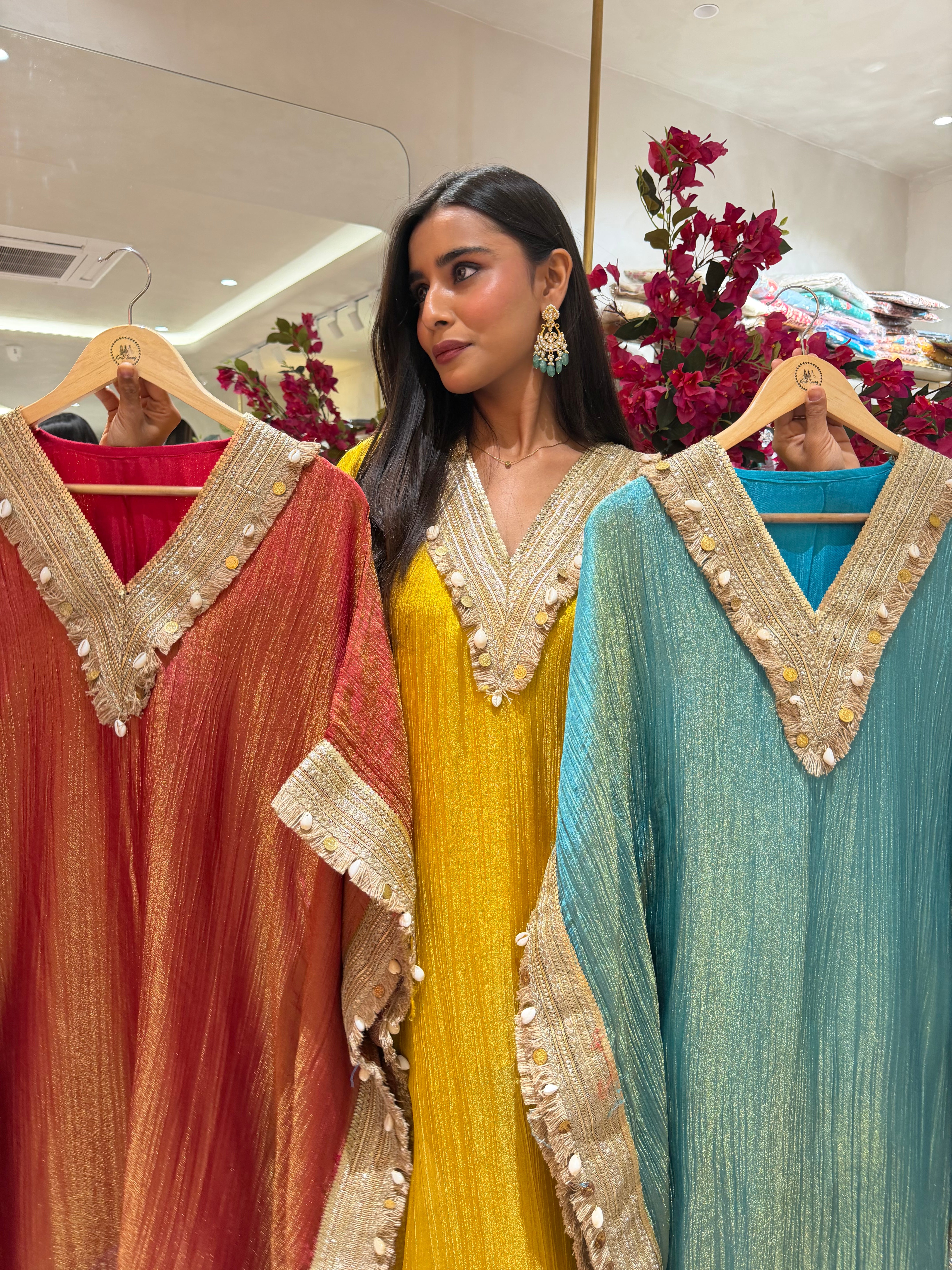 “IDHIRA” Crush tissue Kaftan Set ✨♥️ | KurtiSwag