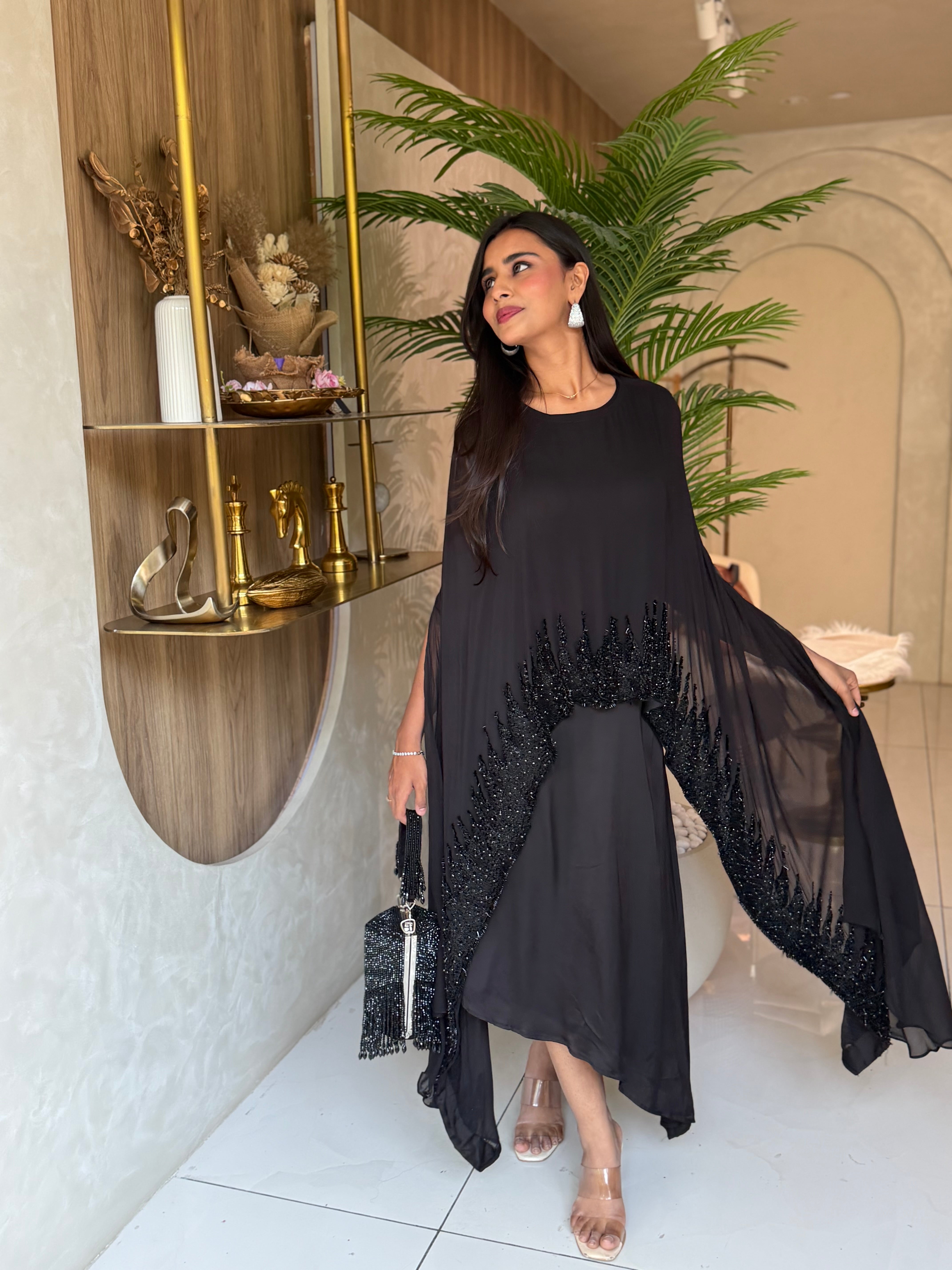 “COCKTAIL GLAM” Black Indowestern Outfit ✨🧿 | KurtiSwag
