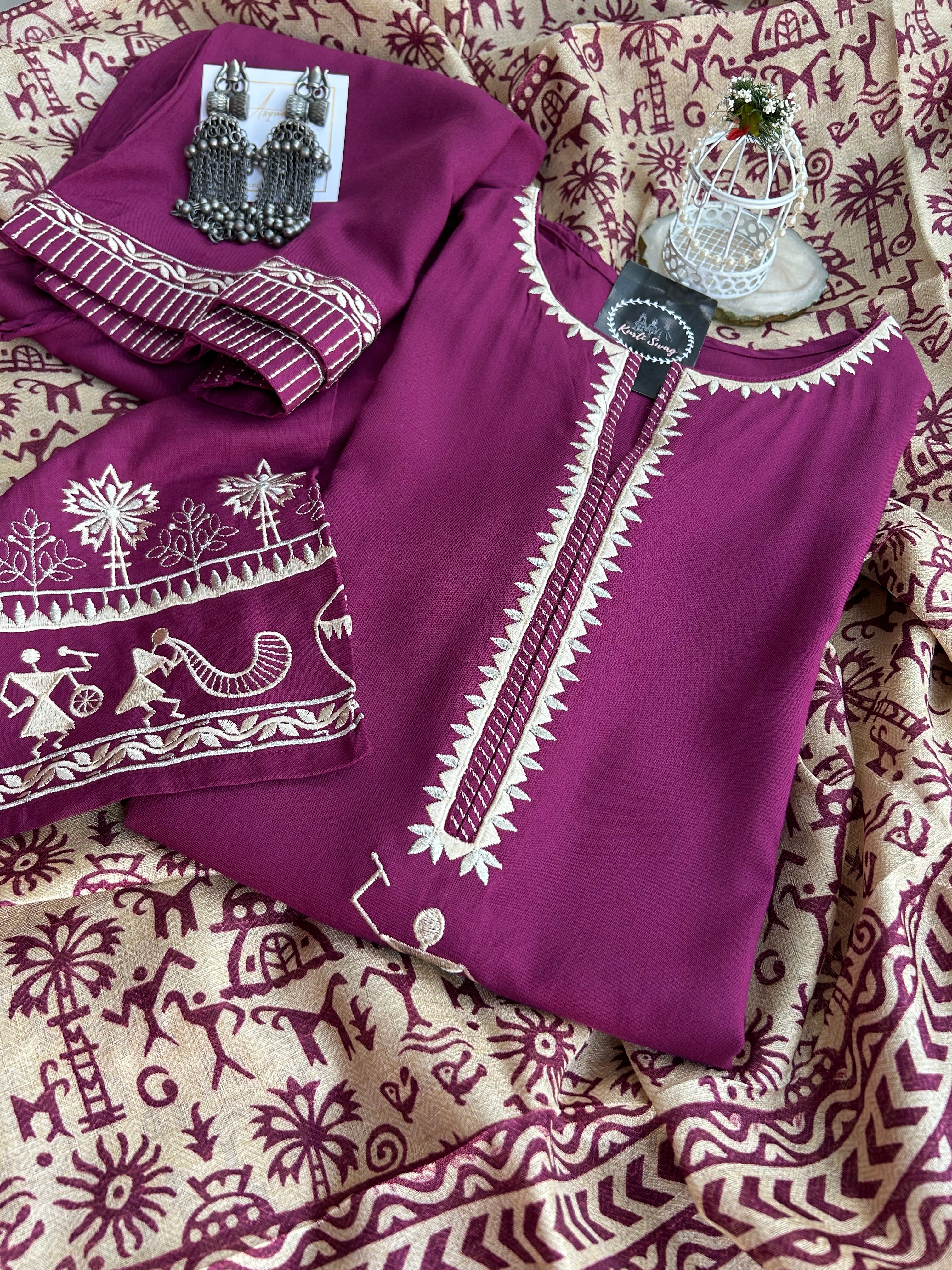 “KEJAL” Premium Semi Formal Suit Set With Kalamkari Dupatta ✨ | KurtiSwag