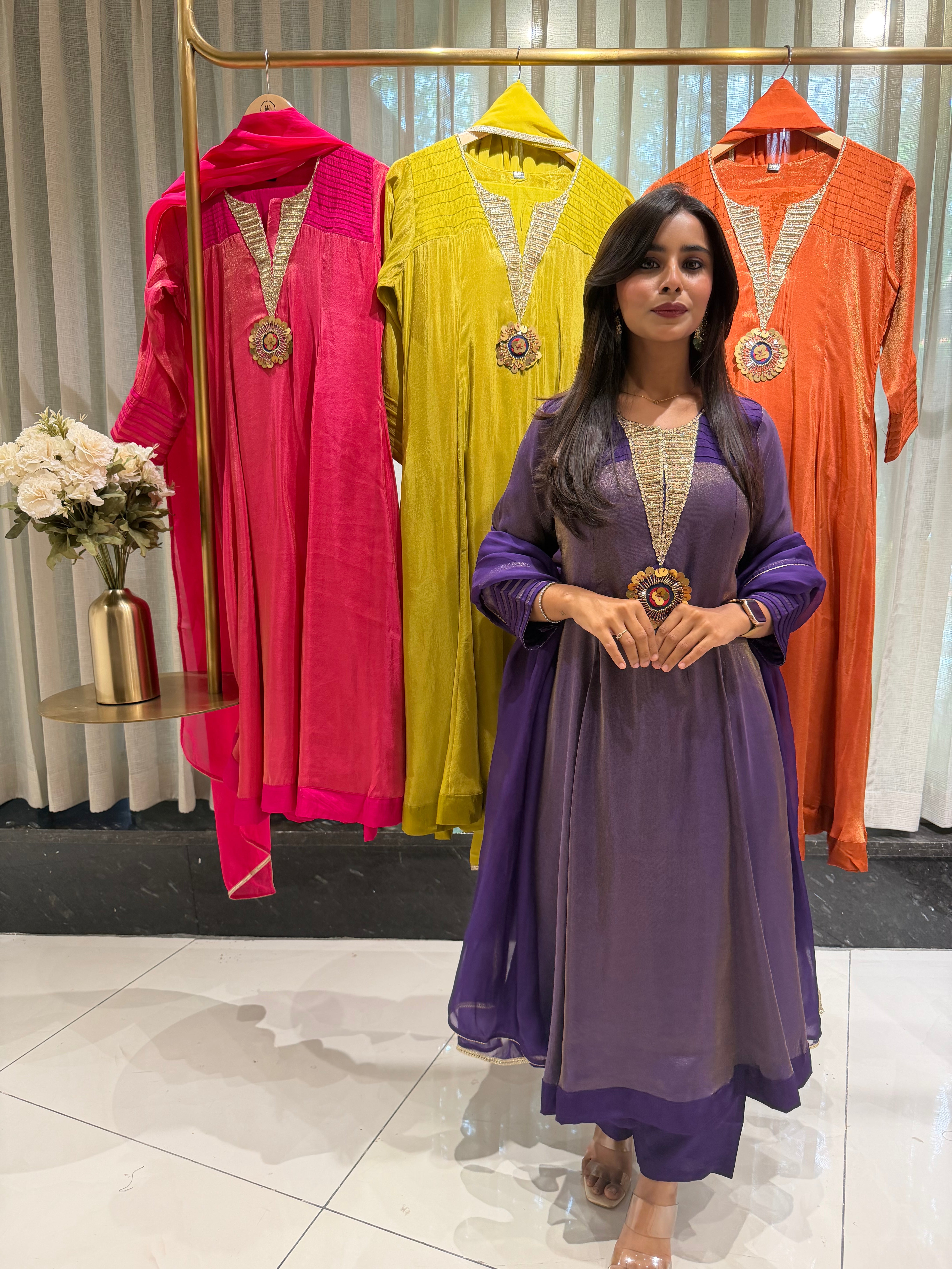 “REHMAT” Premium Crush Tissue Anarkali Set ✨💕 | KurtiSwag
