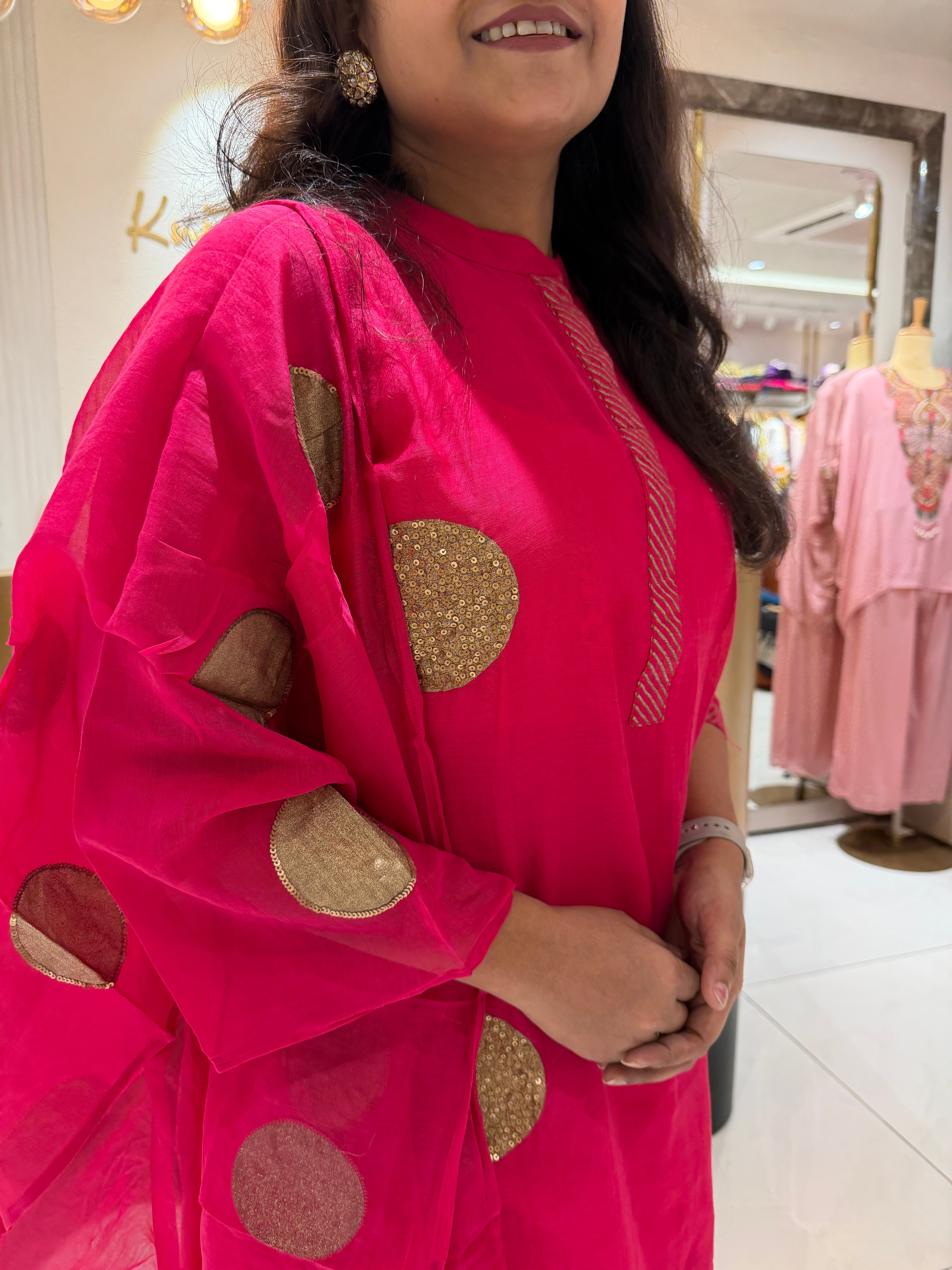 “KEERTHI” Mul Chanderi A Line Sequence Suit Set ✨💕 | KurtiSwag