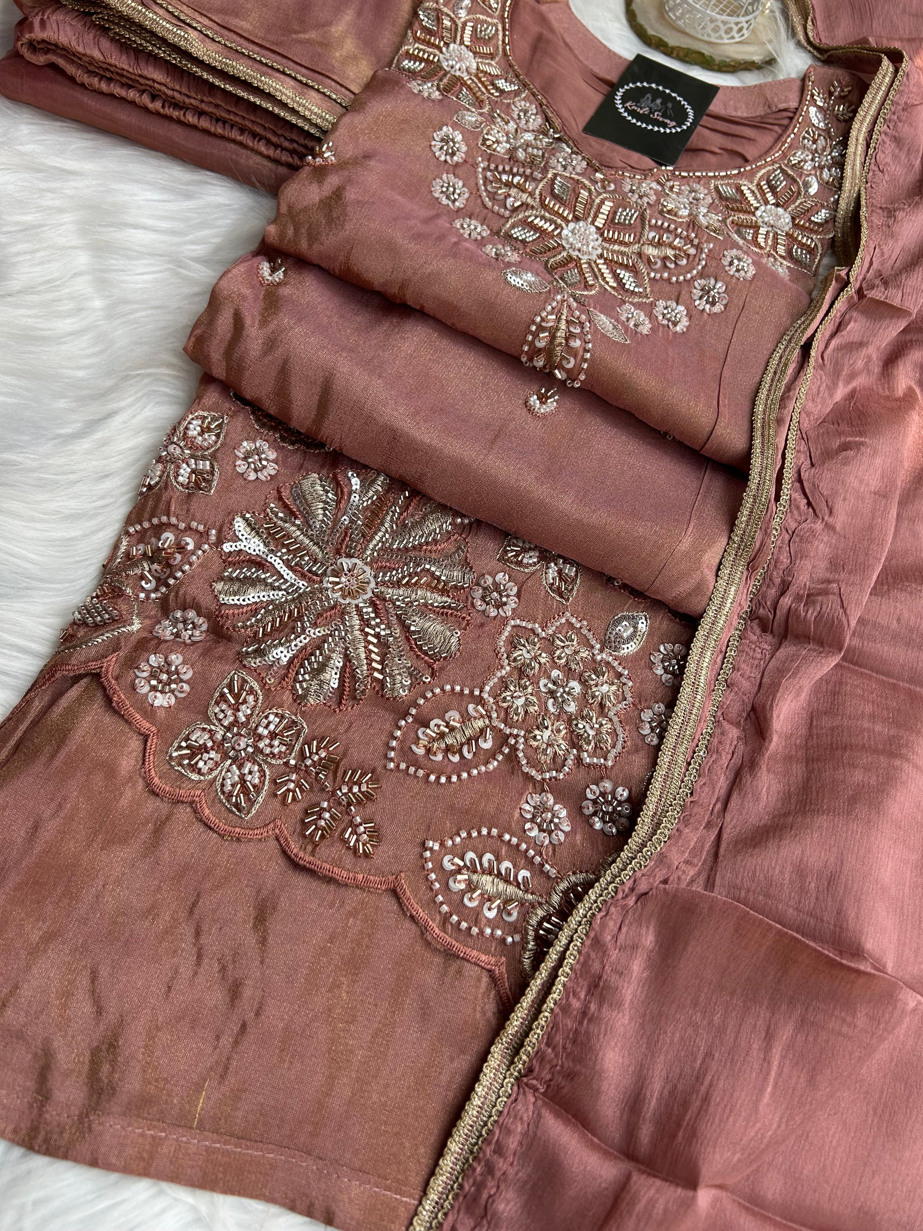 “AFREEN” Tissue Silk Divider Set 💕✨ | KurtiSwag