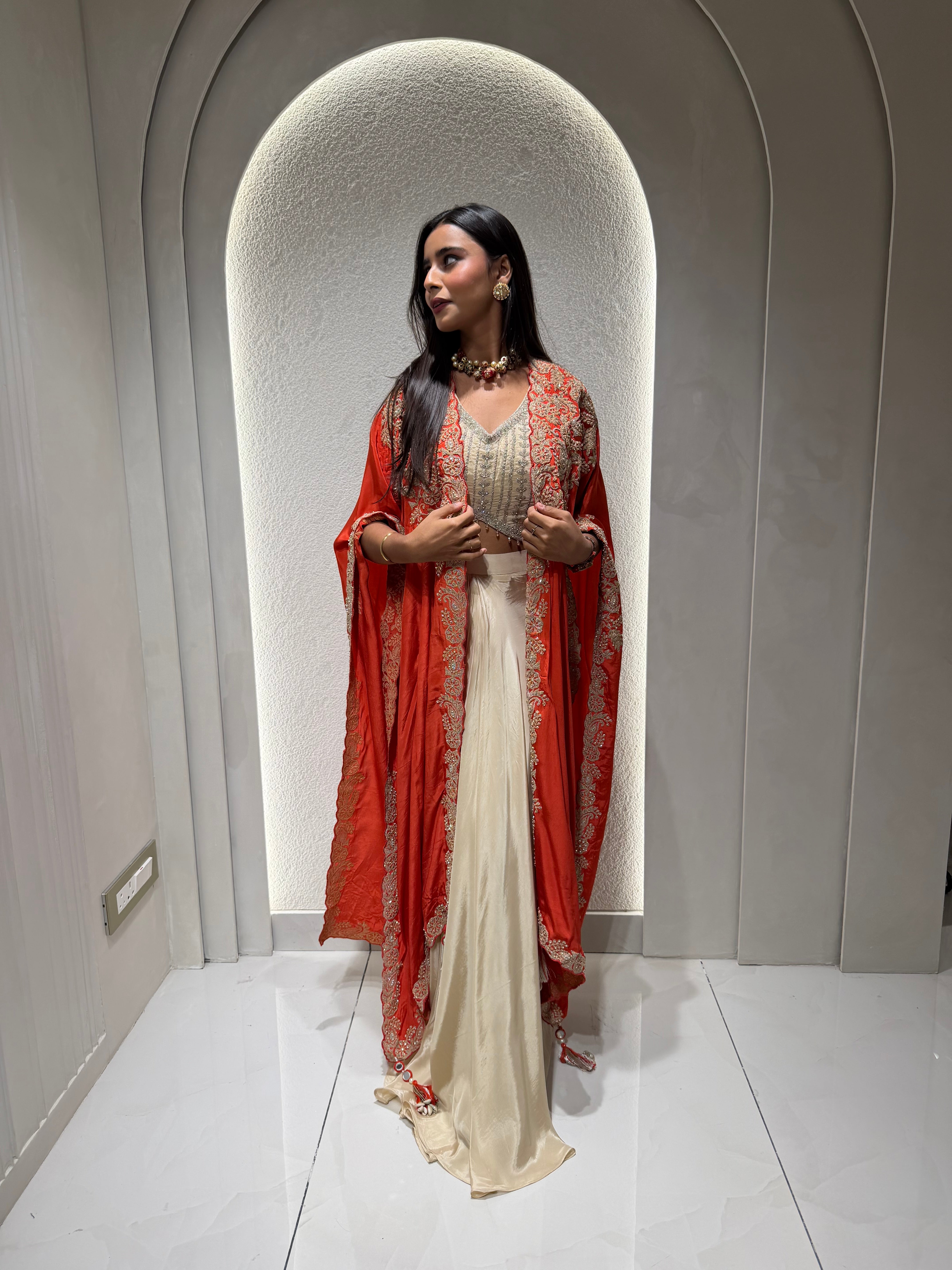 “KIMDARSHAN” Indo Western Drape Skirt Set ✨♥️ | KurtiSwag