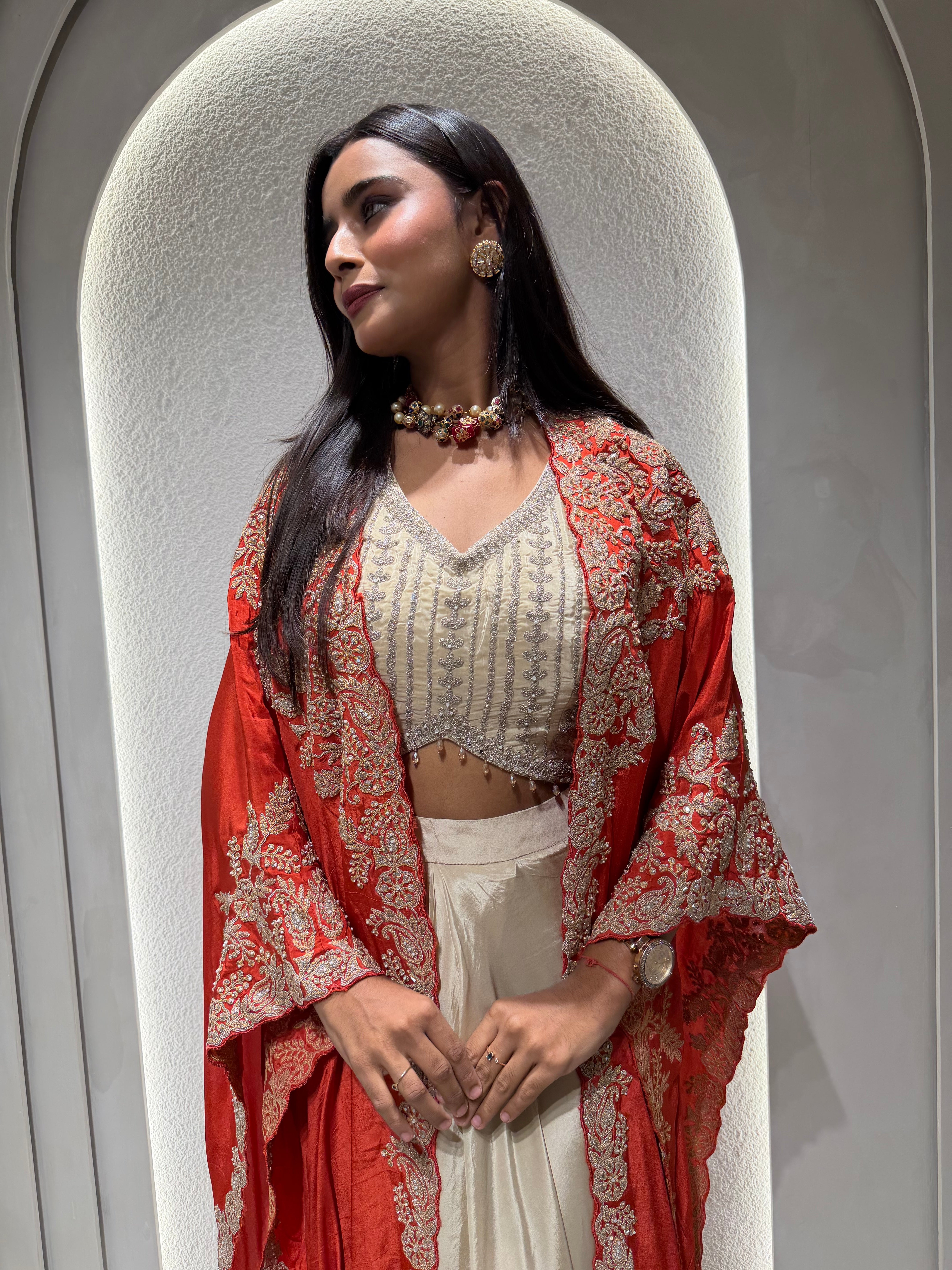 “KIMDARSHAN” Indo Western Drape Skirt Set ✨♥️ | KurtiSwag