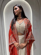 “KIMDARSHAN” Indo Western Drape Skirt Set ✨♥️ | KurtiSwag