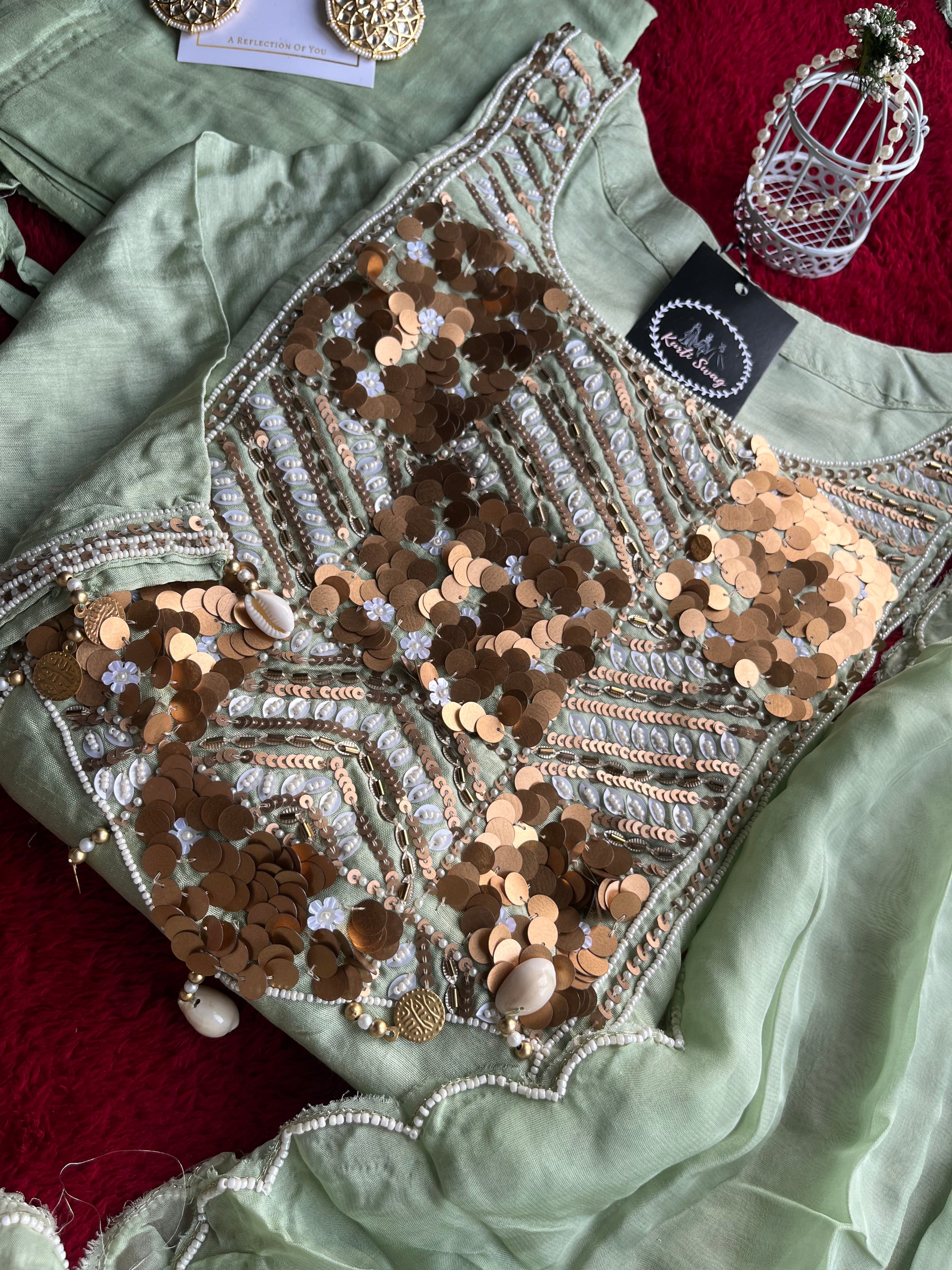 “RIHAANA” Dola Silk Sequence Suit Set ✨💕 | KurtiSwag