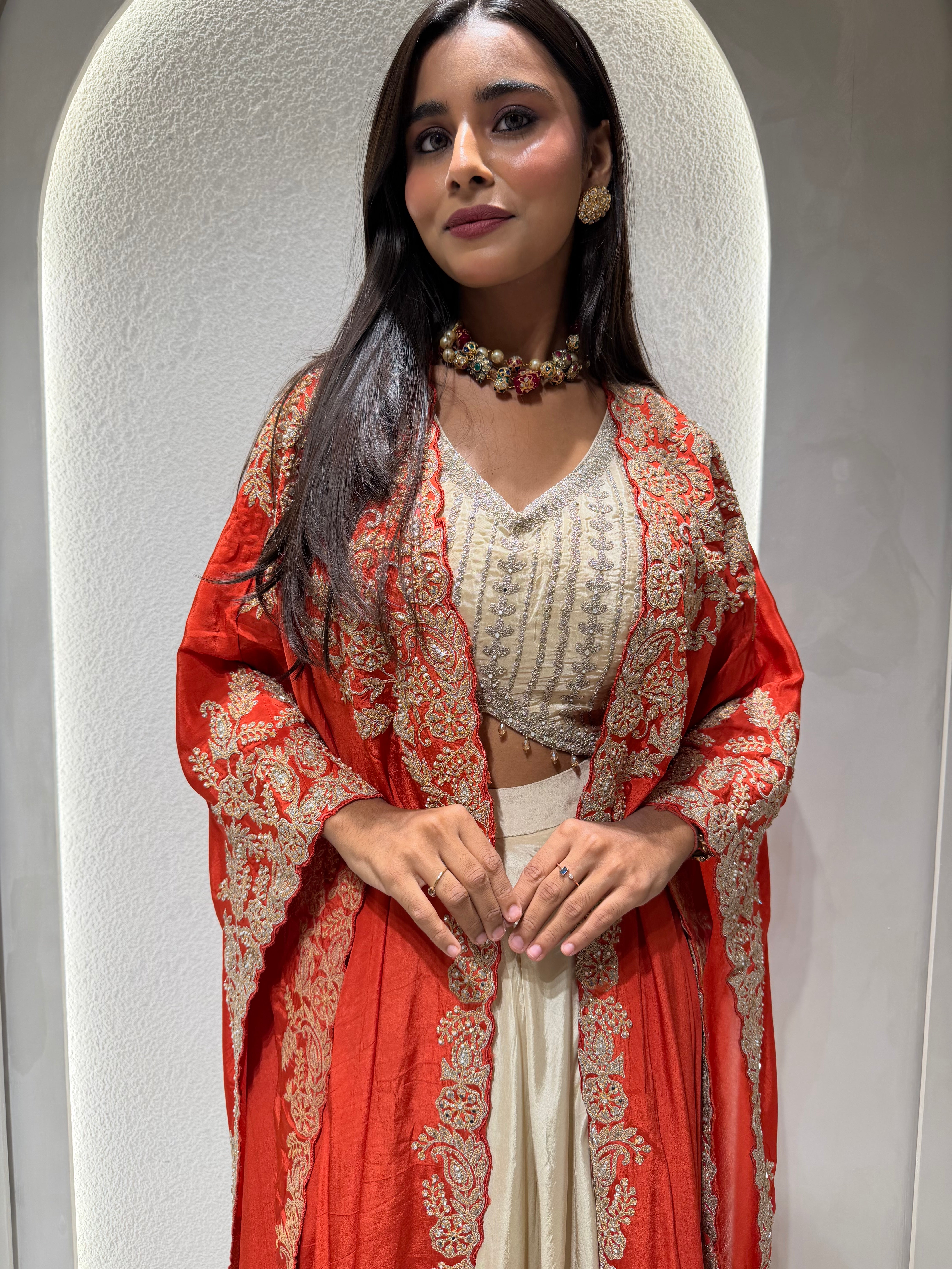 “KIMDARSHAN” Indo Western Drape Skirt Set ✨♥️ | KurtiSwag