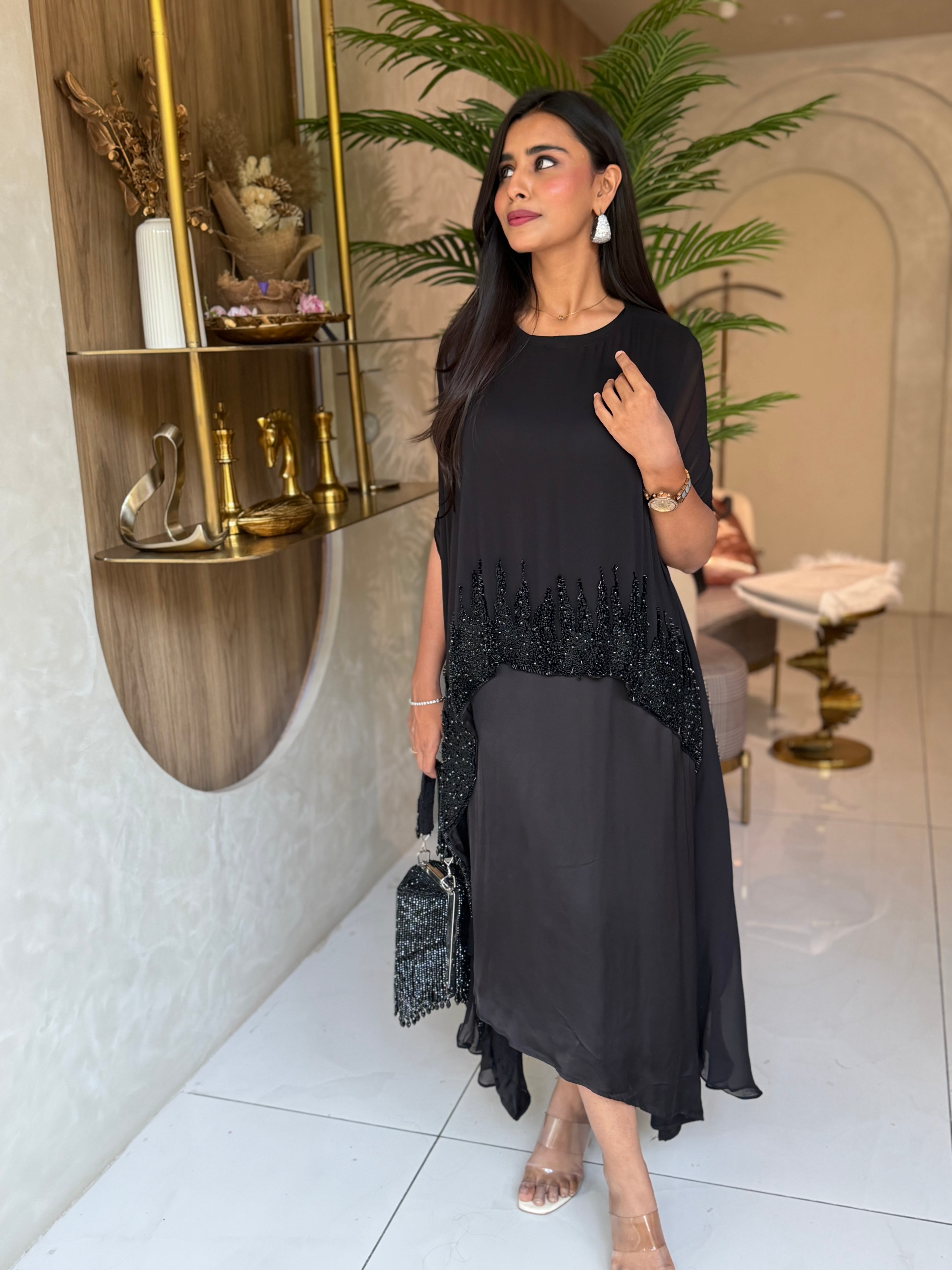 “COCKTAIL GLAM” Black Indowestern Outfit ✨🧿 | KurtiSwag