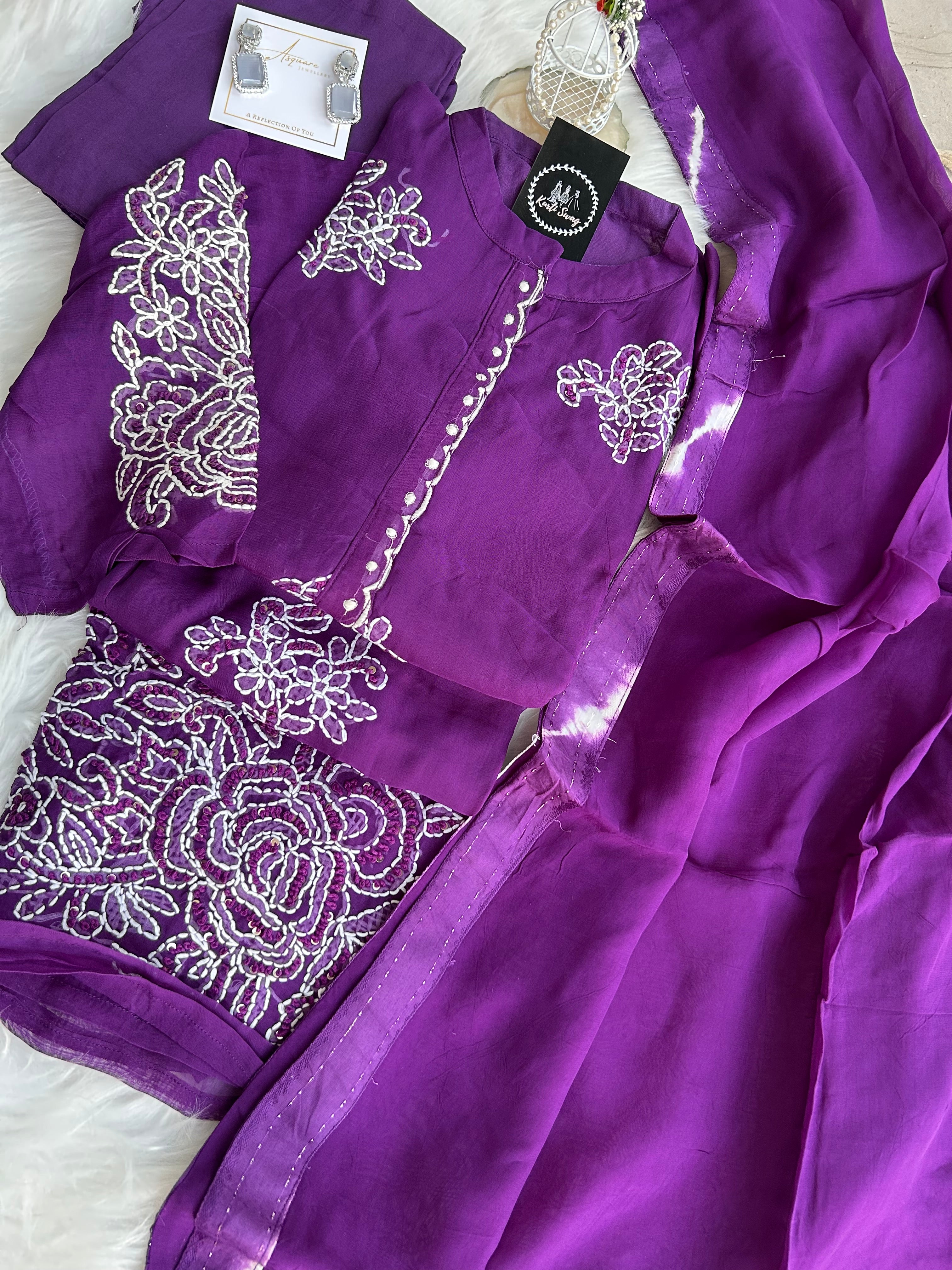 “ROOPALI” Premium Organza Threadwork Suit Set ❤️💕 | KurtiSwag