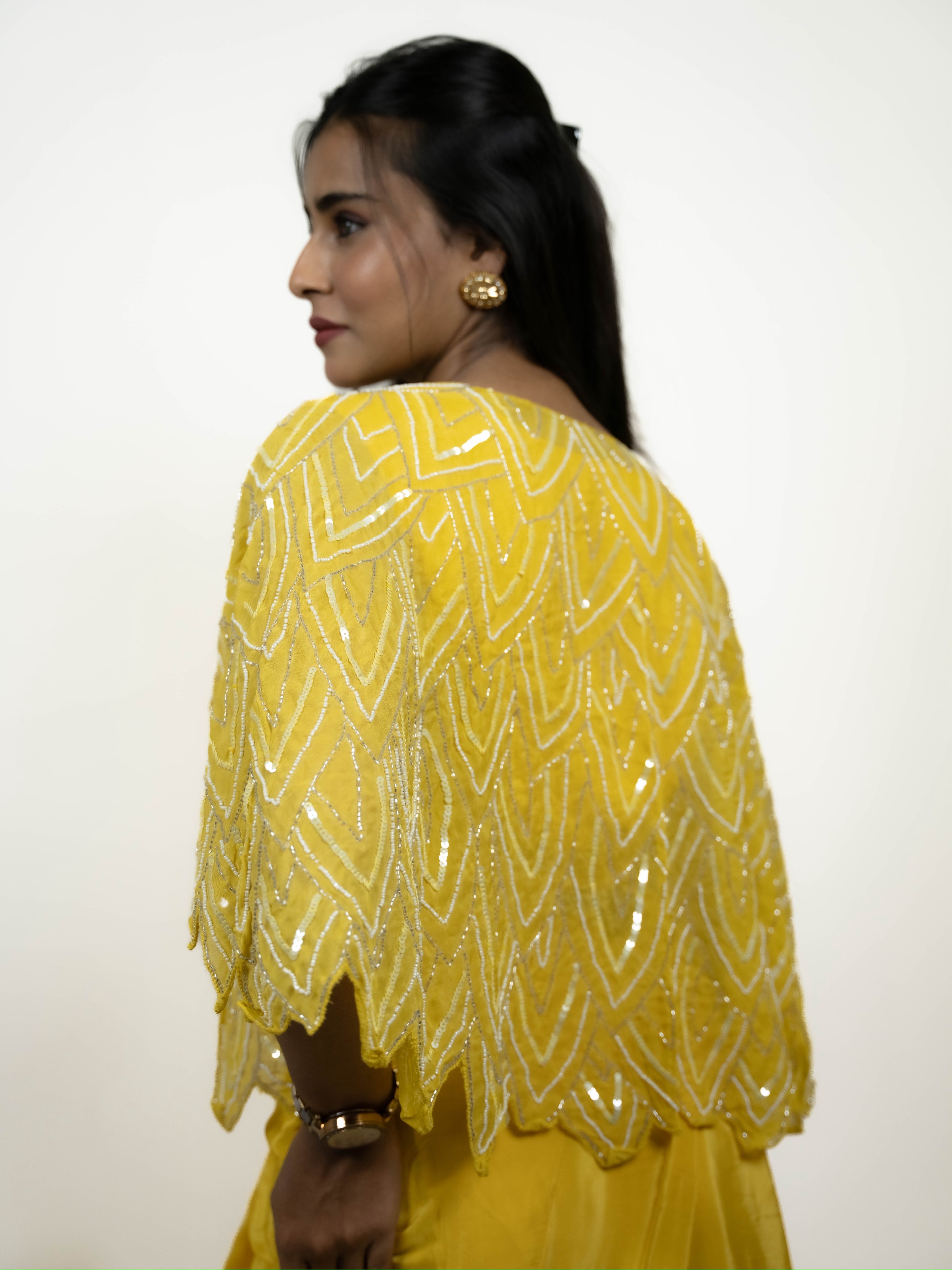 “SHARVARI” Indowestern Drape Skirt And Crop Top ✨💕 | KurtiSwag