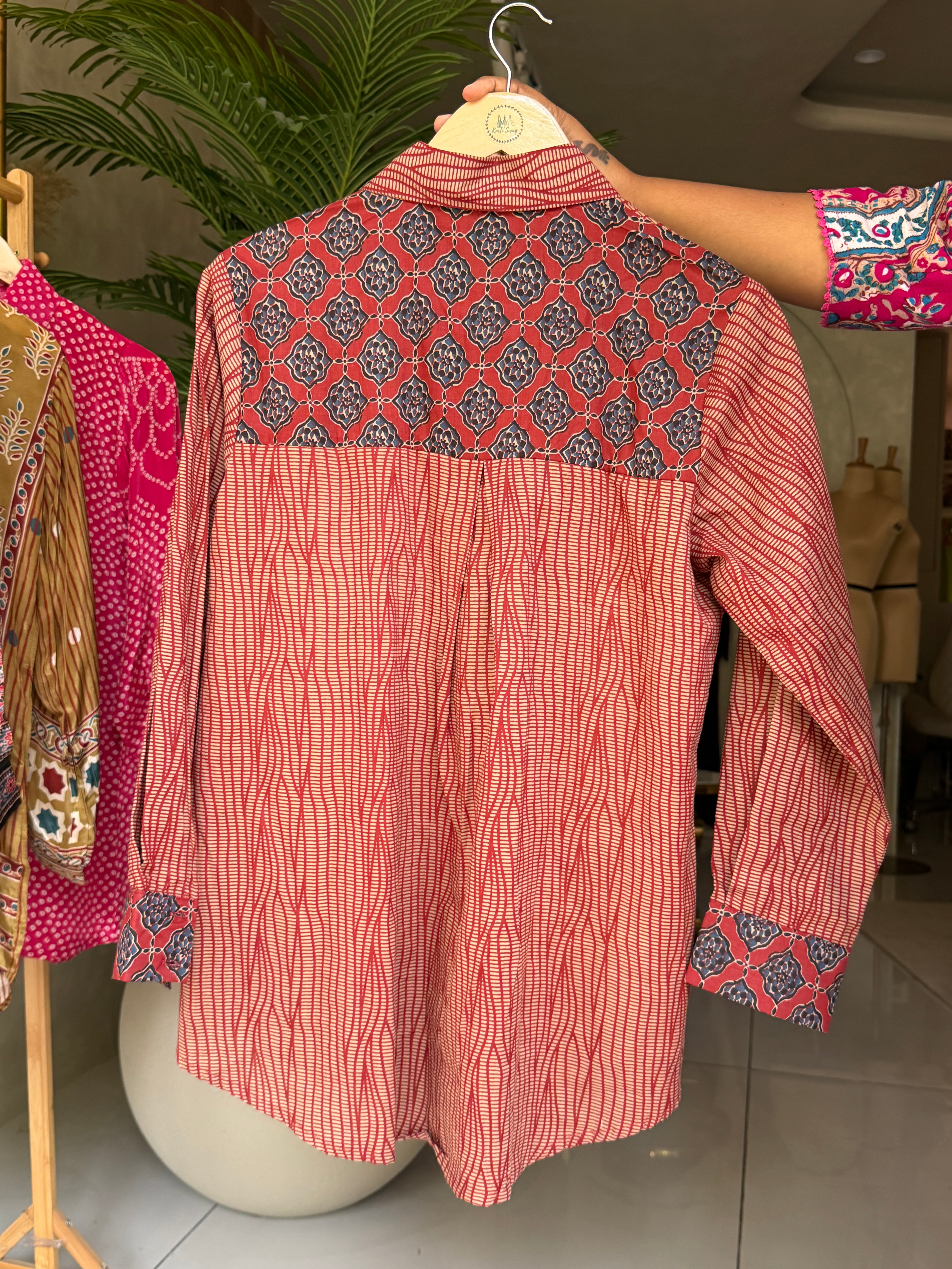 “RYMA” Pure Cotton Ajrakh Shirt ✨♥️ | KurtiSwag