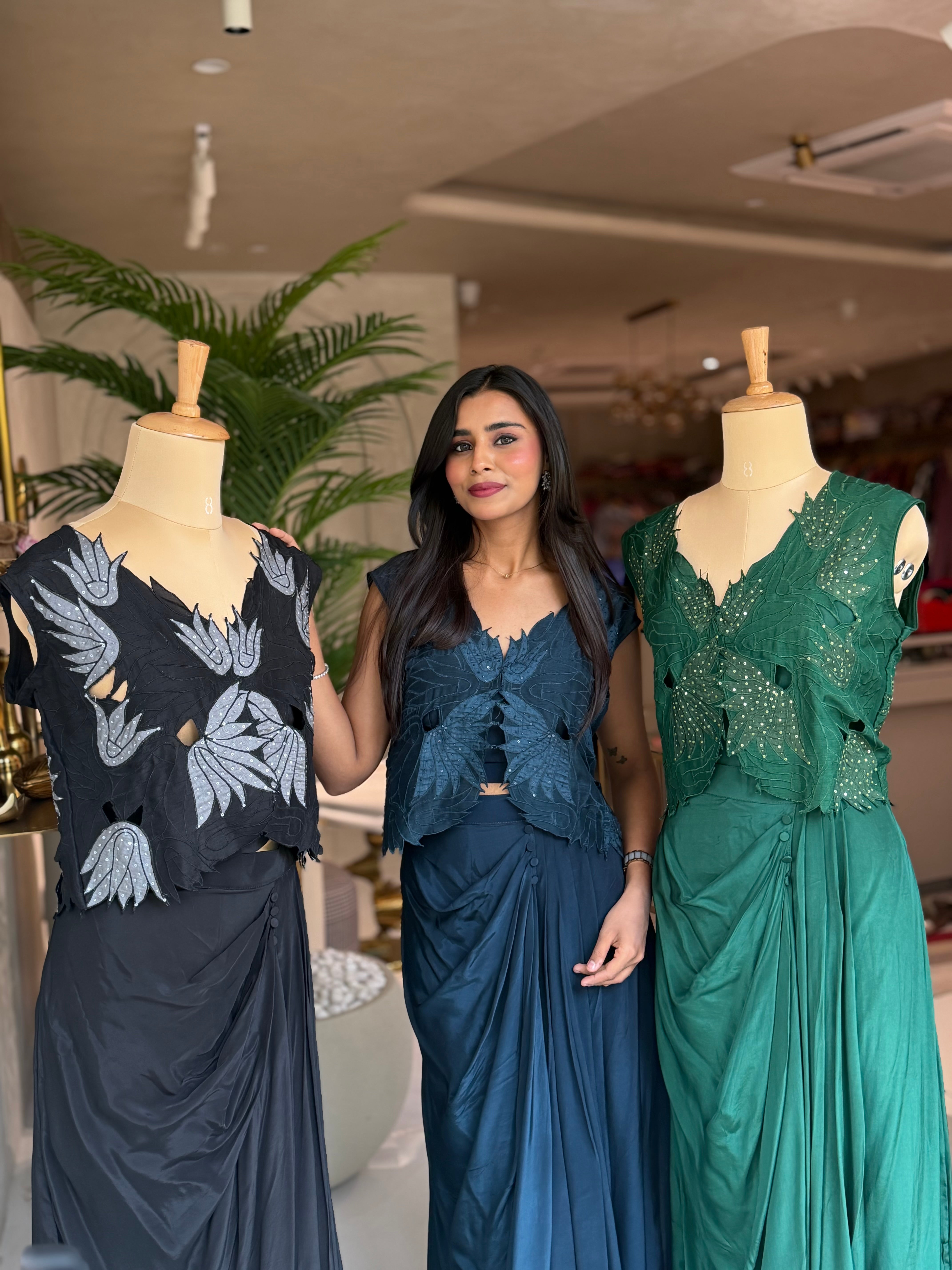 “THE MODERN JHAROKA” Indowestern Cutwork Skirt Set ✨💕 | KurtiSwag