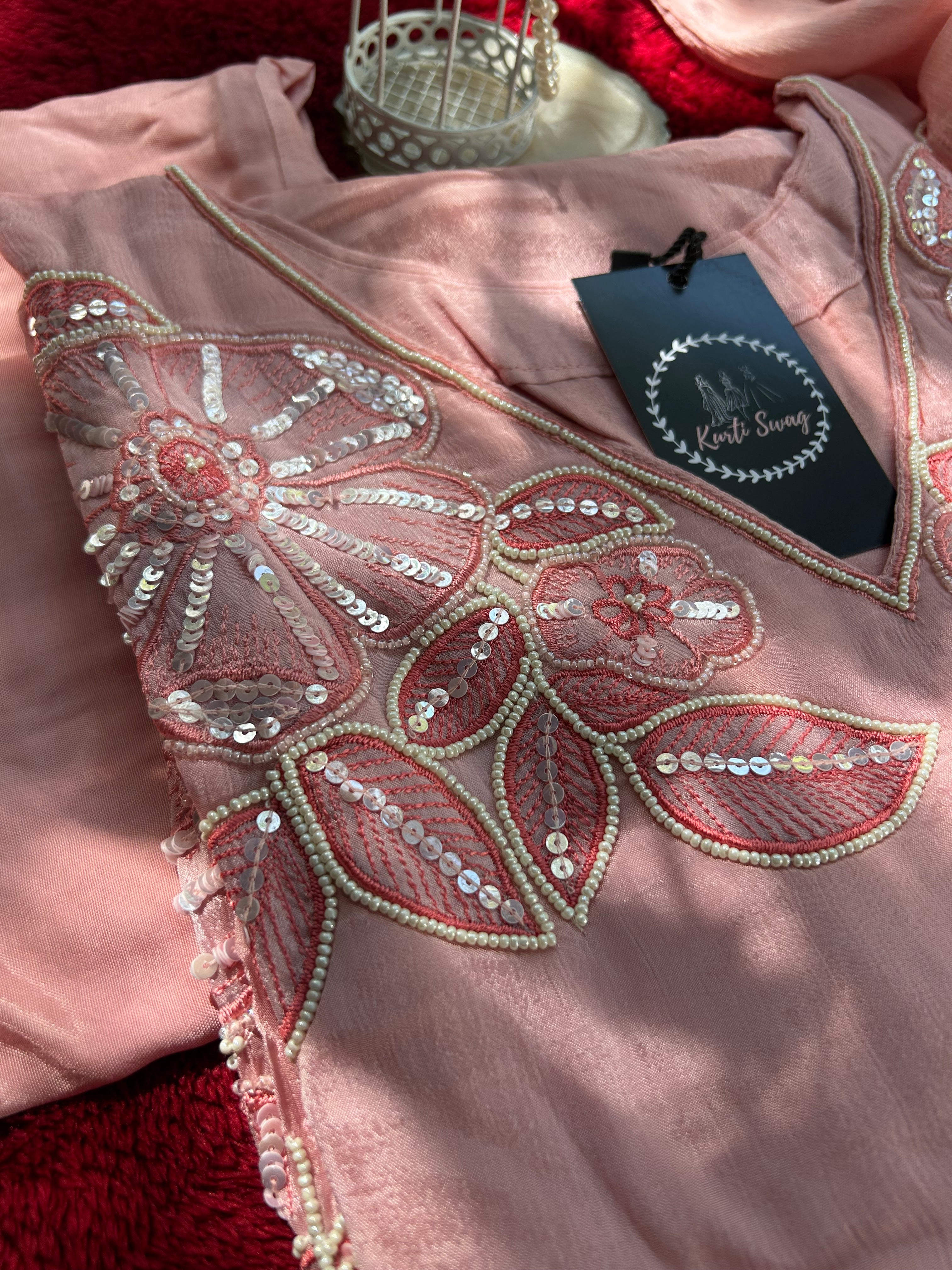 “DHARA” Chinnon Designer Suit Set ✨💕 | KurtiSwag