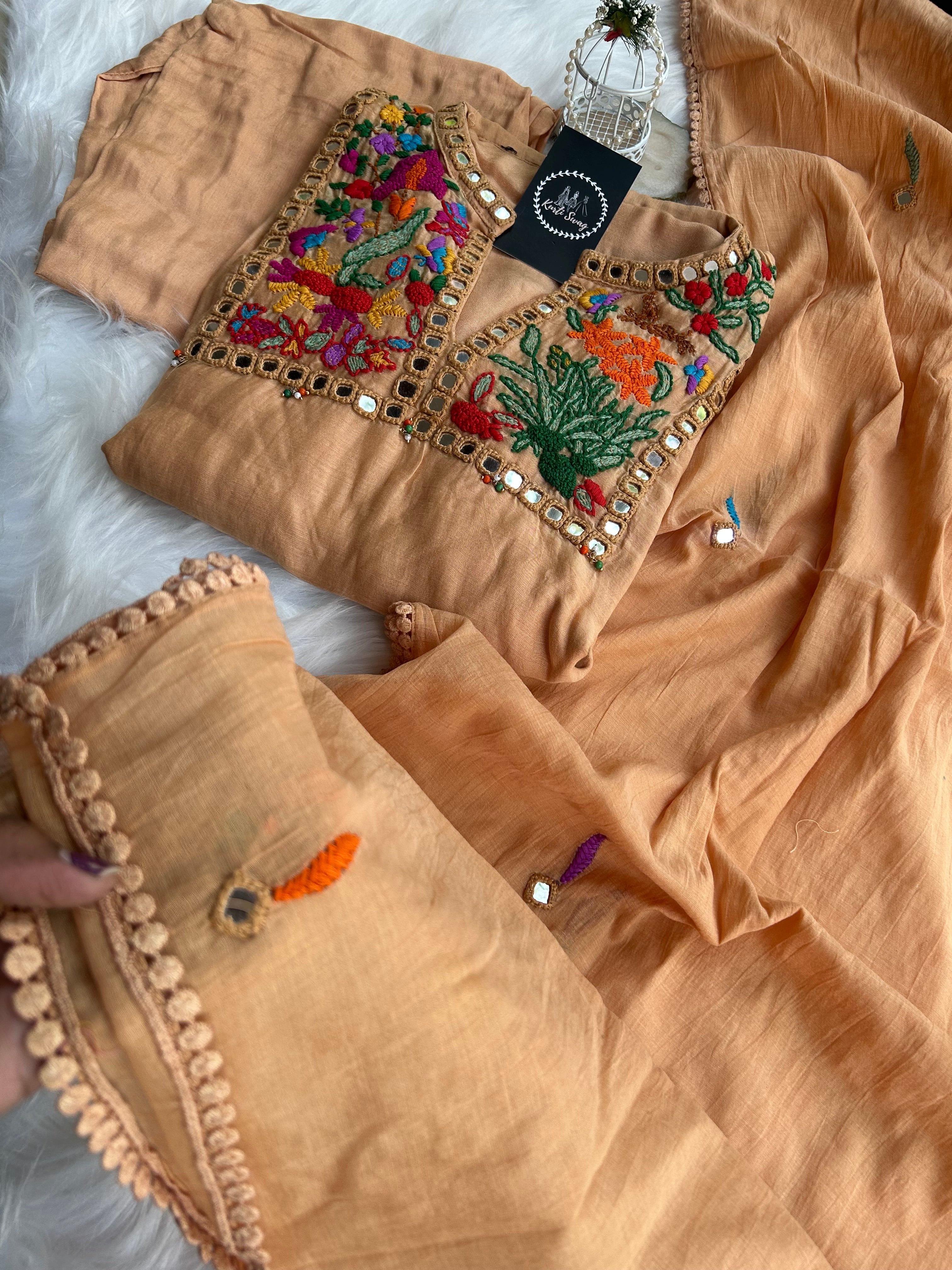 “SITARA DHAGA”Premium Mul Chanderi Kurta Set✨❤️ | KurtiSwag