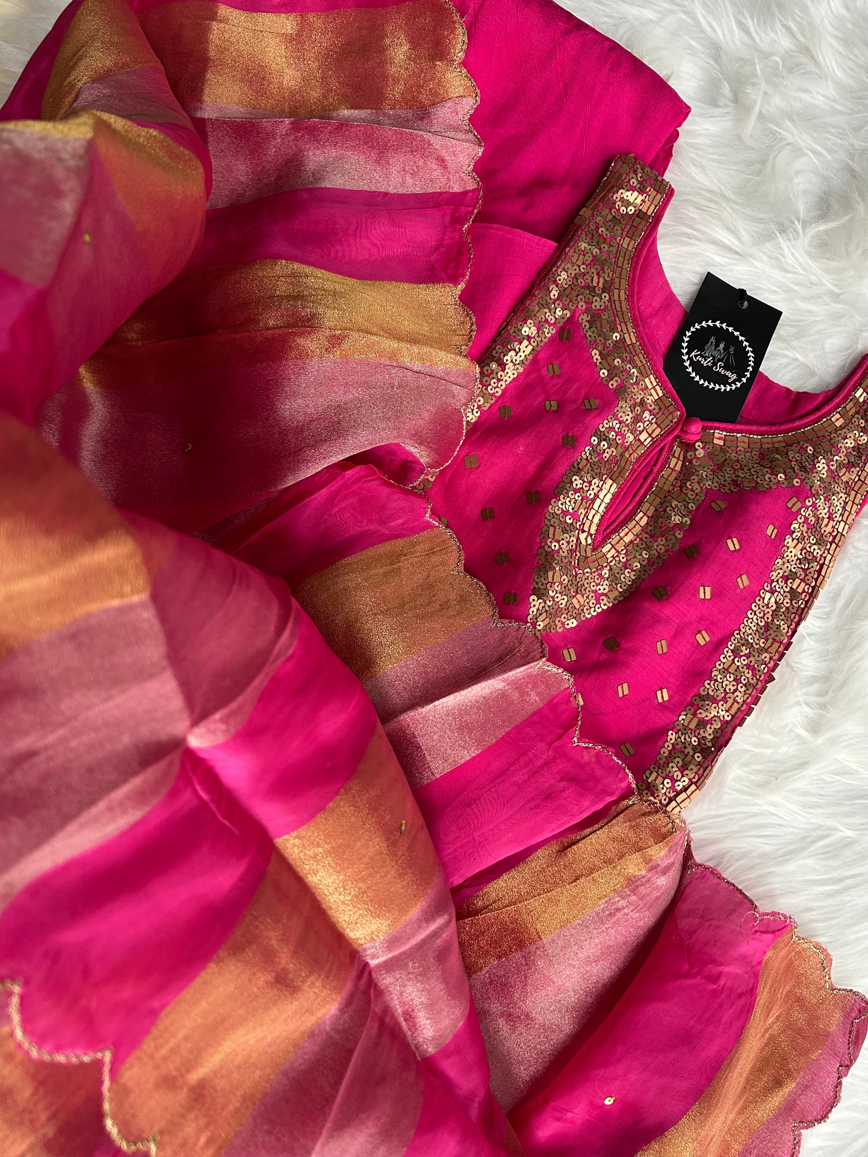“ROSHNI” Mul Chanderi Sequence Embellished Suit Set ✨💕 | KurtiSwag