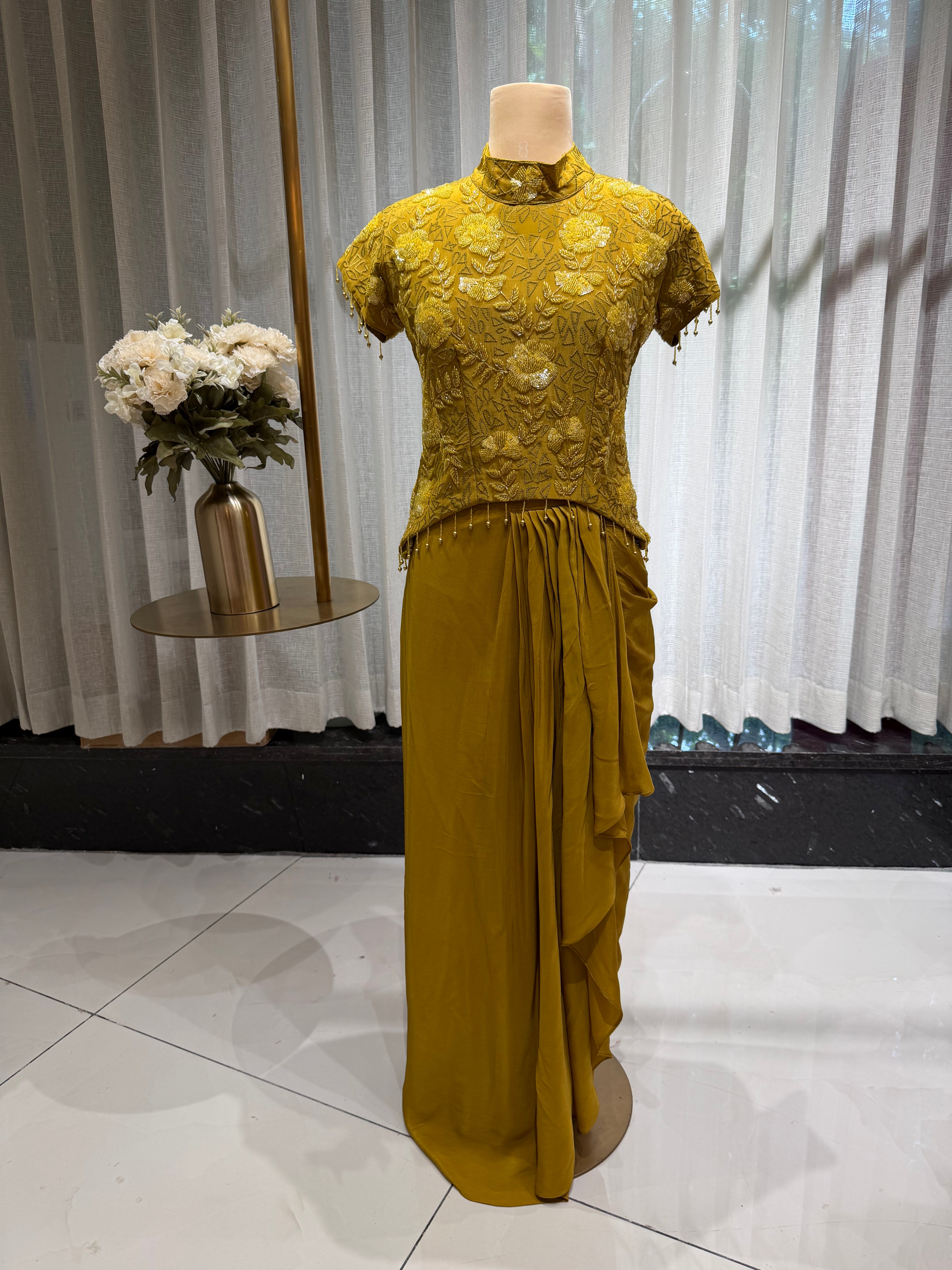 “RUMA” Indo Western Croptop & Drape Skirt ✨ | KurtiSwag