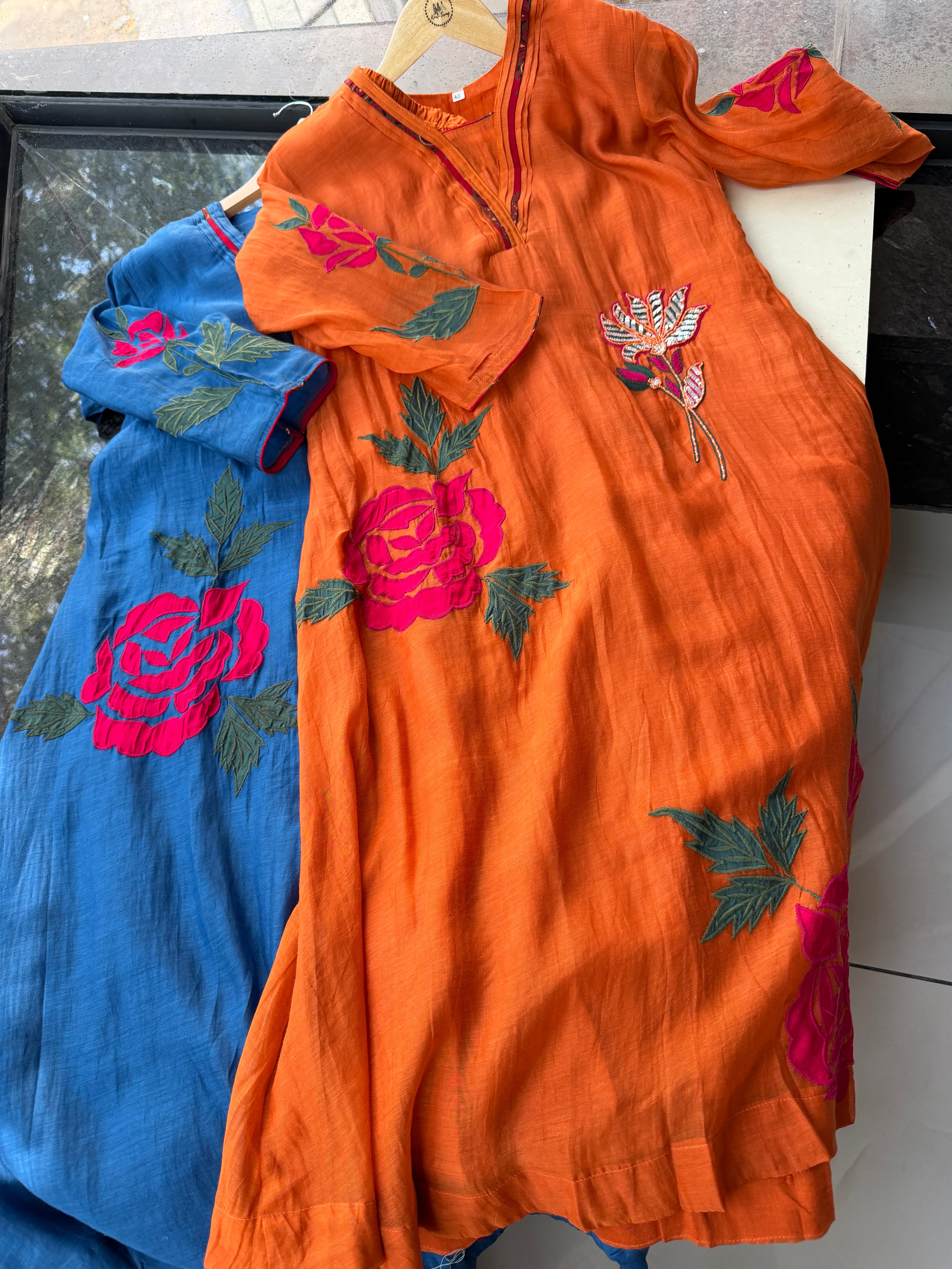 “ASHA” Premium Mul Chanderi Applique Suit Set ✨🧿 | KurtiSwag