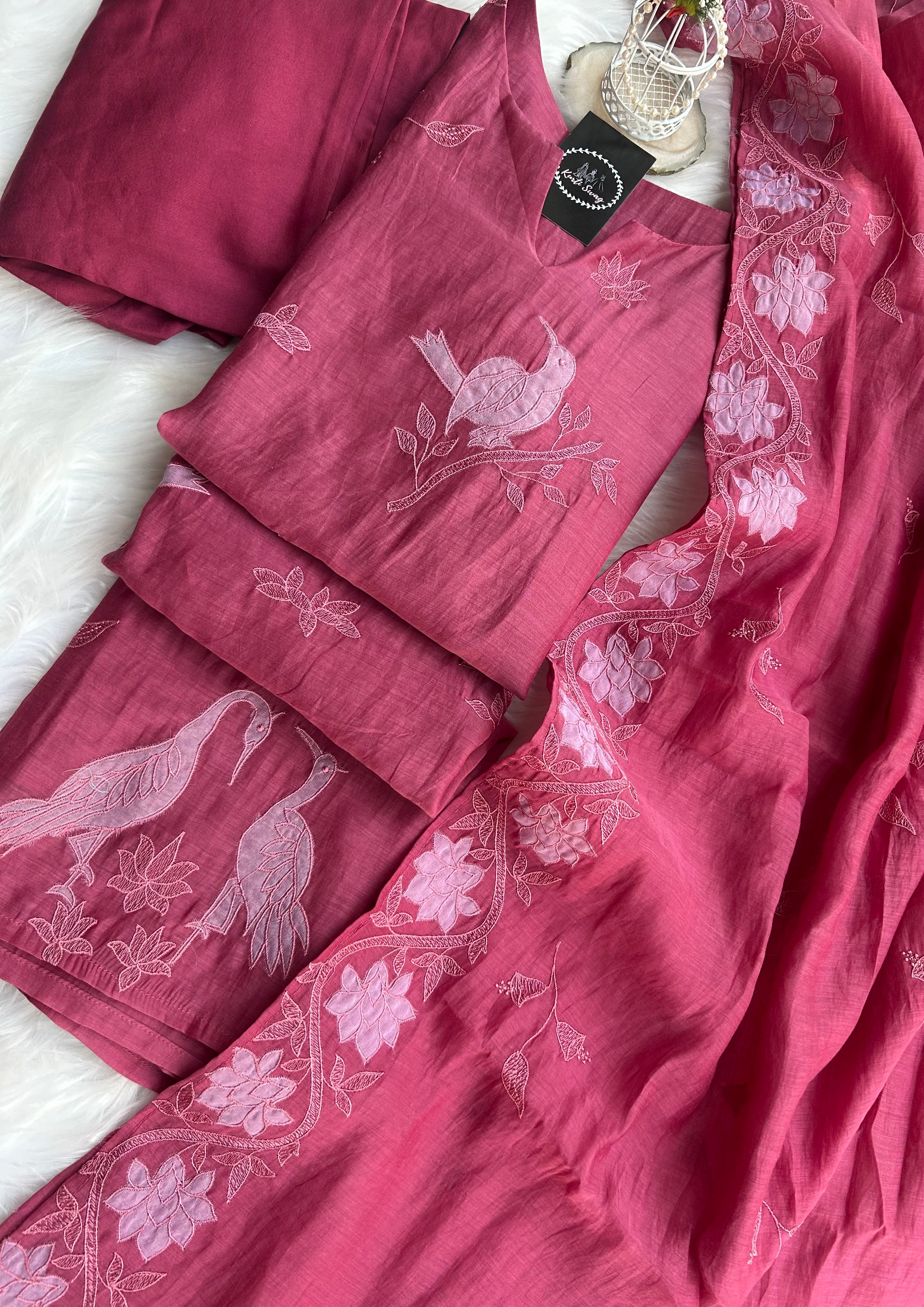 “BIRD EDIT” Mul Chanderi Summer Suit Set ✨💕 | KurtiSwag